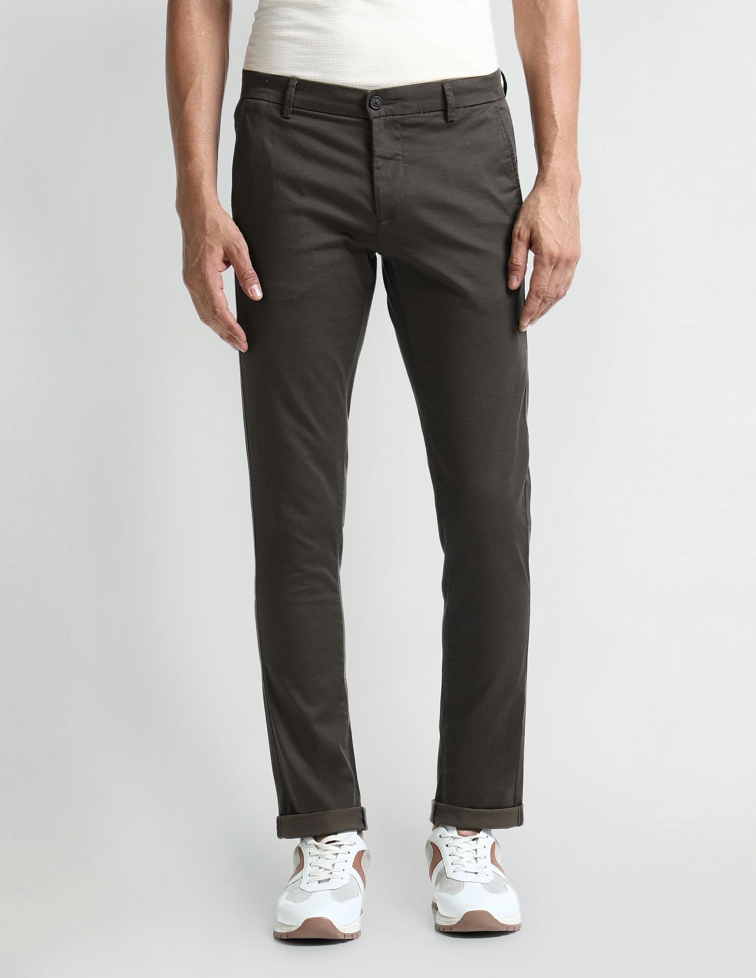Arrow Sport Slim Fit Geometric Patterned Trousers