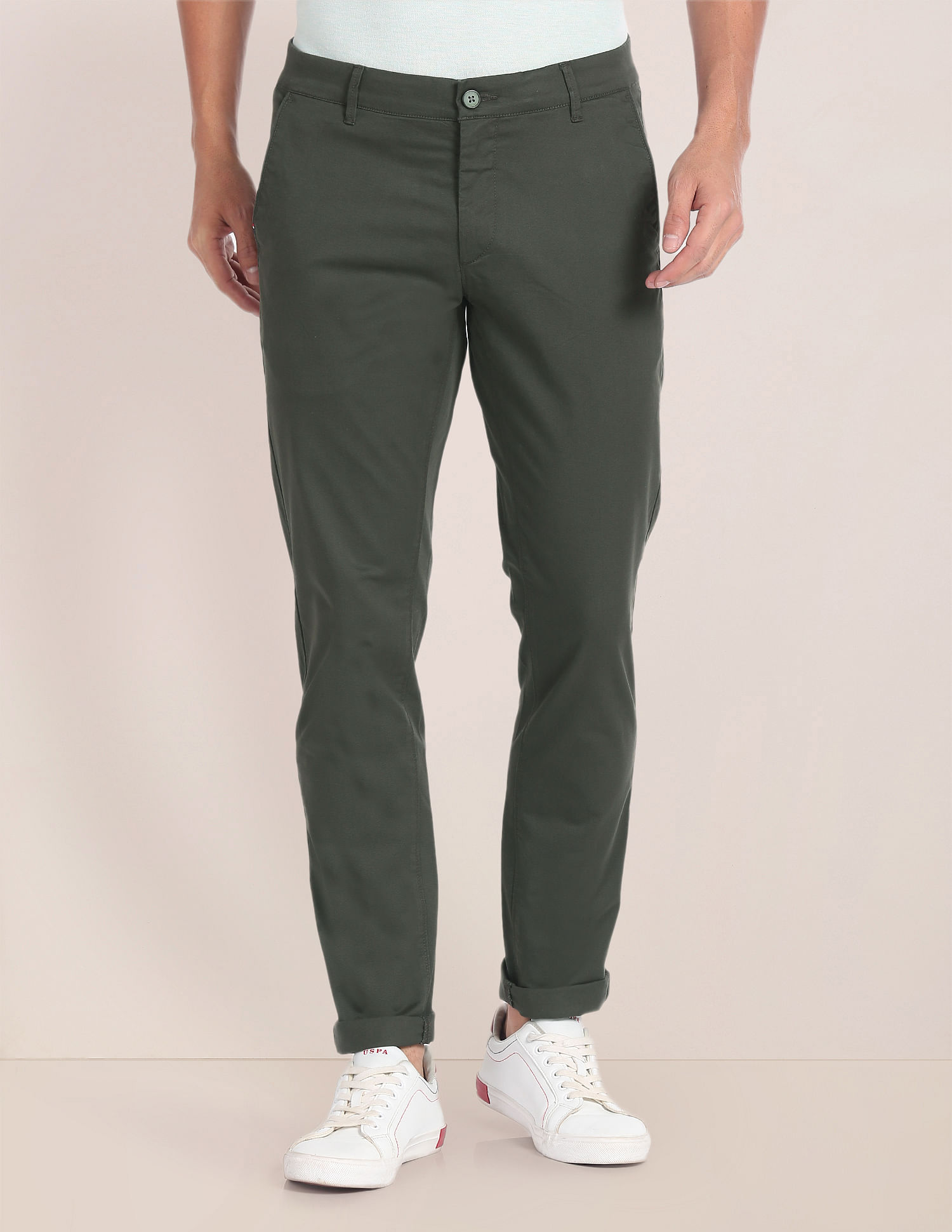 U.S. Polo Assn. Mid Rise Geometric Print Trousers