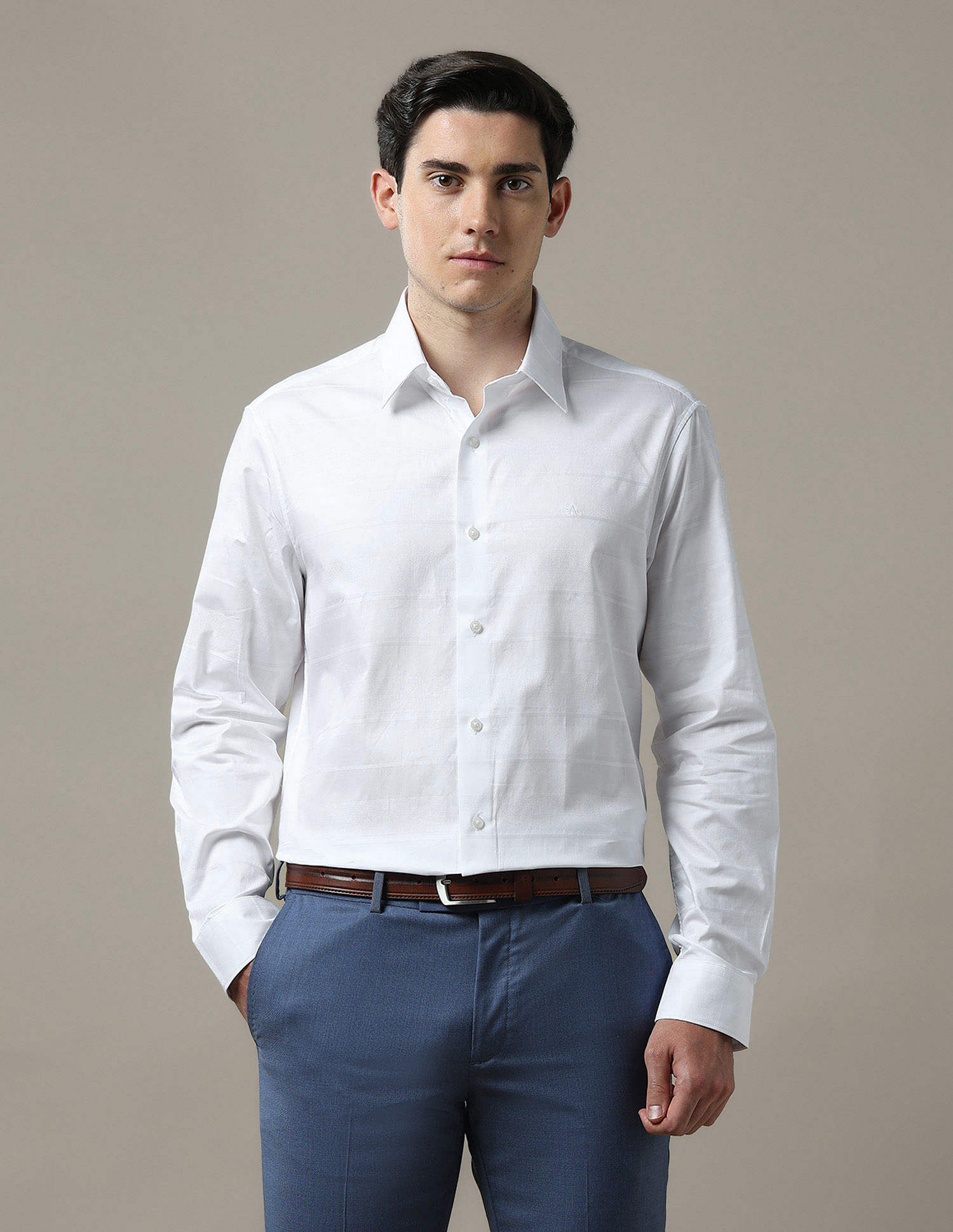 Arrow Horizontal Striped Tailored Fit 1851 Shirt
