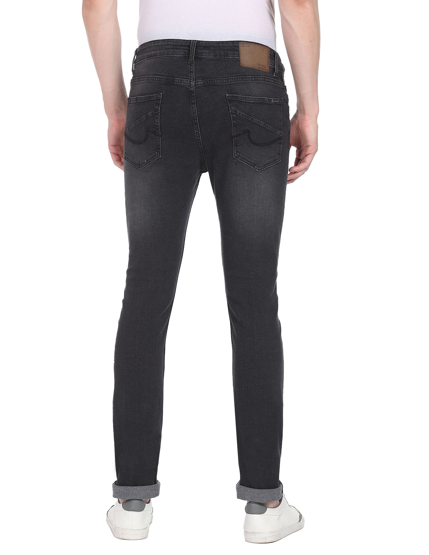 AD by Arvind Stone Wash Slim Fit Stretch Jeans