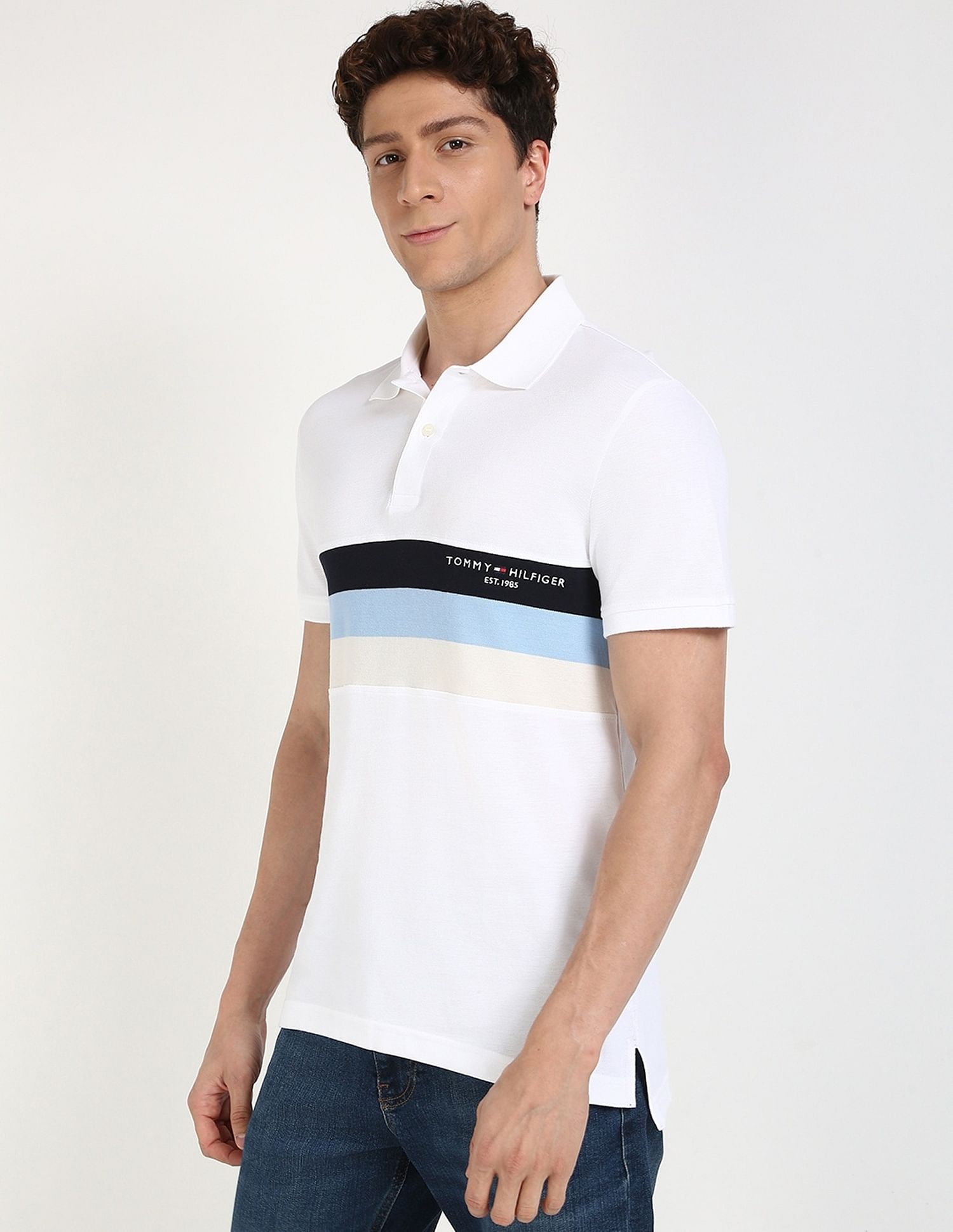 Tommy Hilfiger Striped Slim-Fit Cotton Polo Shirt