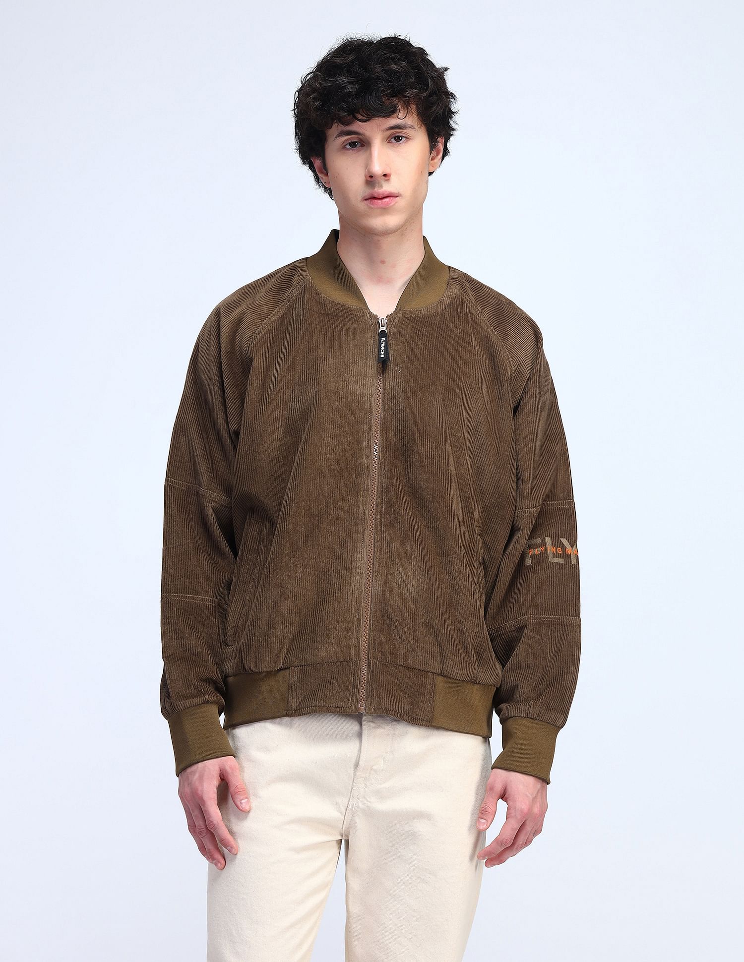 Flying Machine Relaxed Fit Suede Bomber Jacket