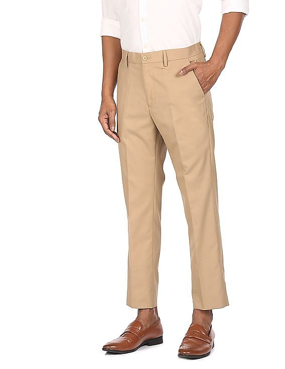 Buy Men Khaki Slim Fit Solid Casual Trousers Online  758796  Allen Solly