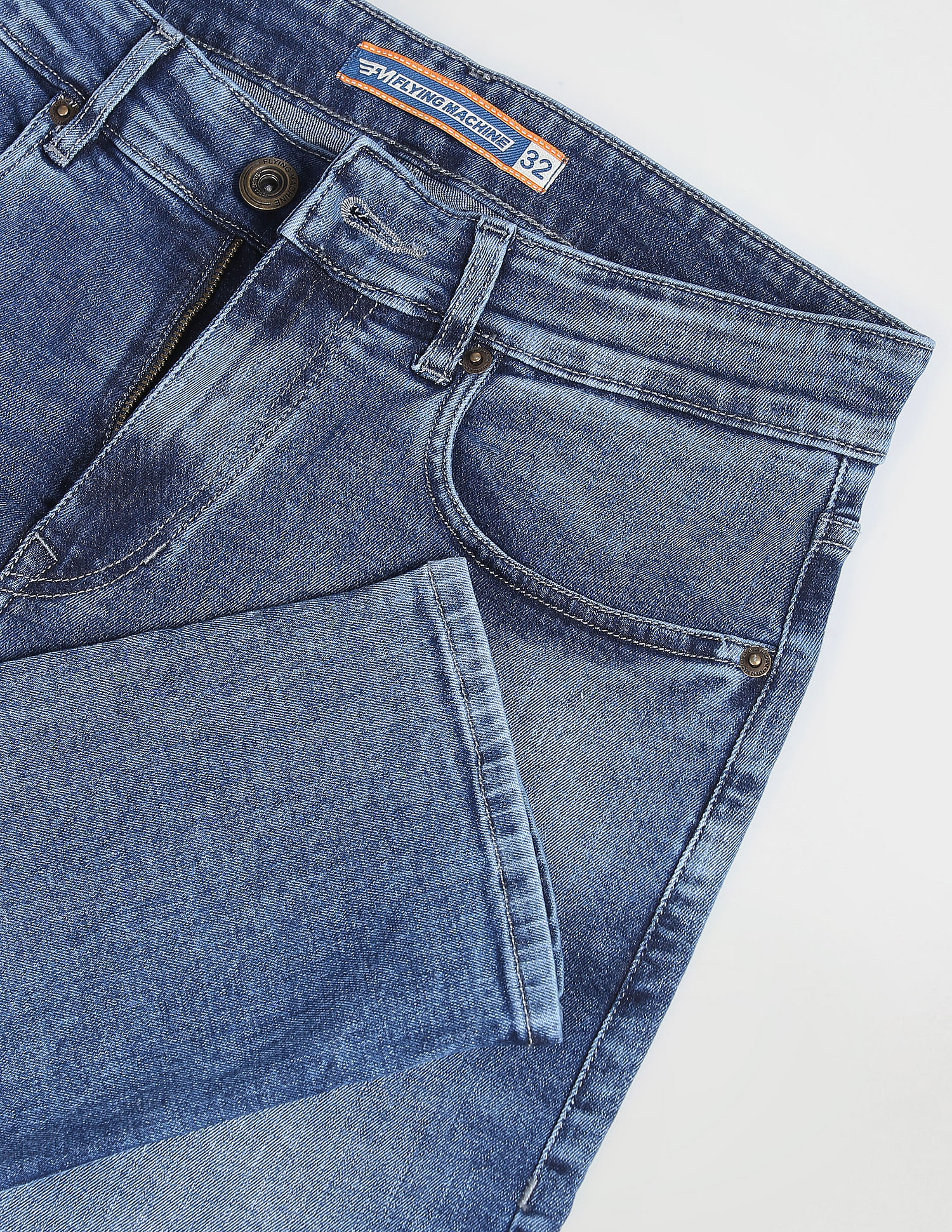 Flying Machine Mid Rise F-Jango Straight Fit Jeans