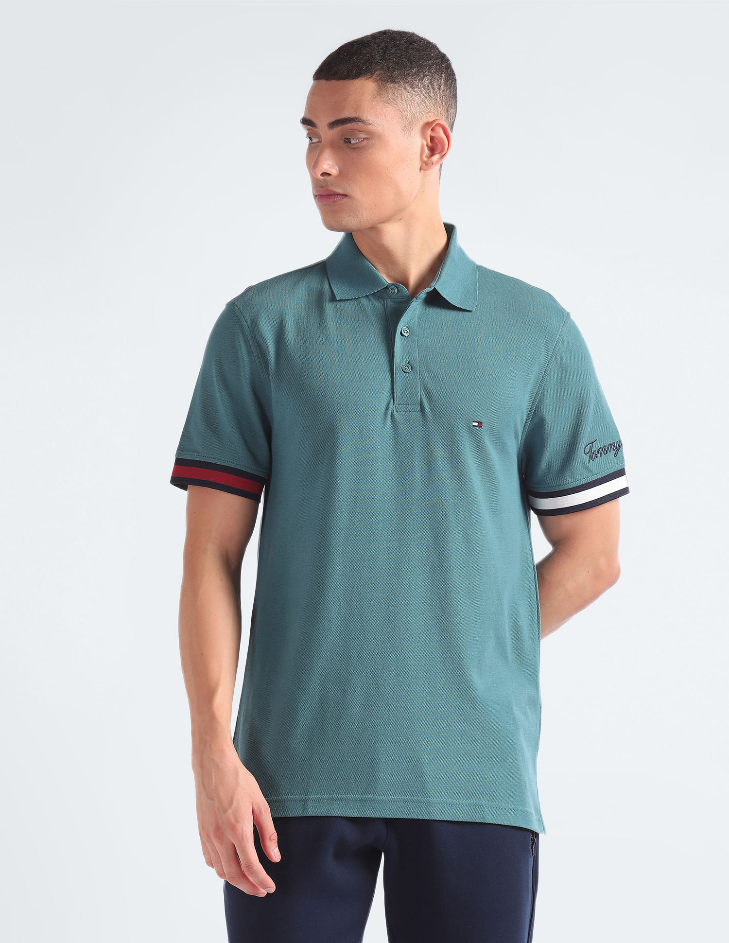 Tommy Hilfiger Flag Cuff Slim Polo Shirt