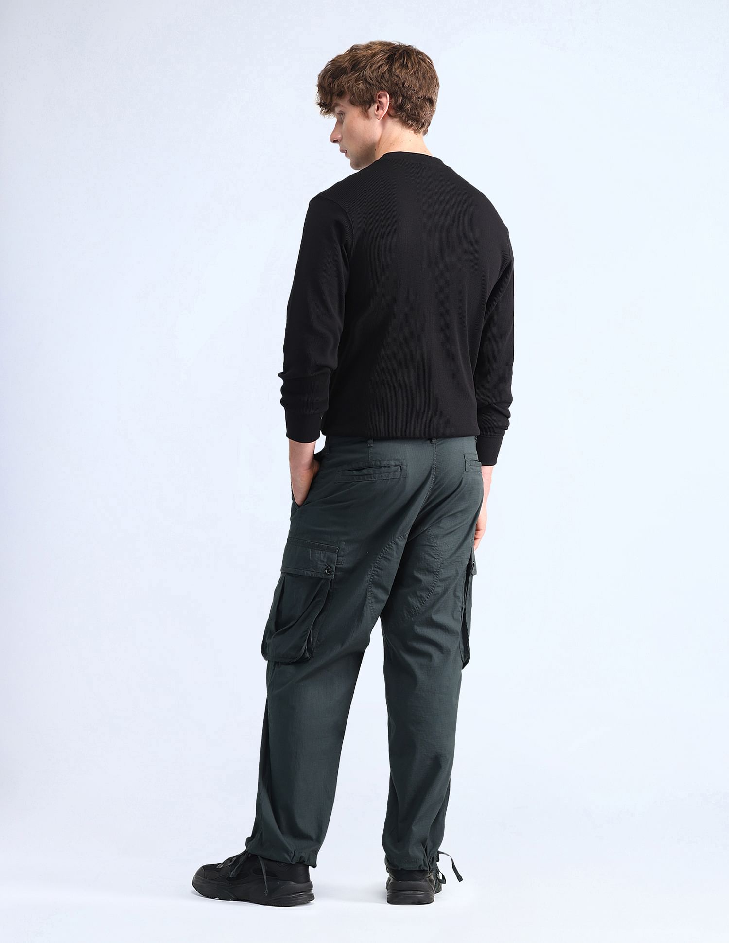 Flying Machine Mid Rise Relaxed Fit Trousers
