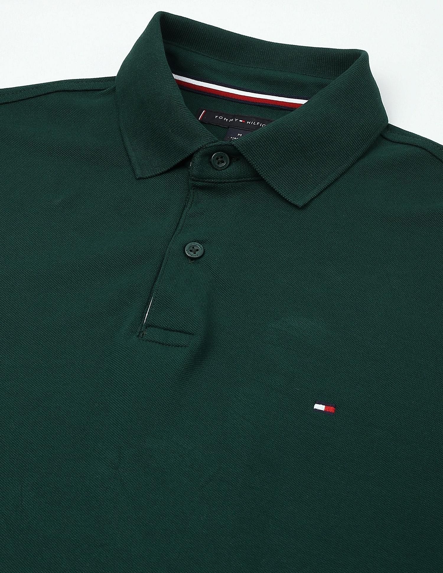 Tommy Hilfiger Solid Regular-Fit Cotton Polo Shirt