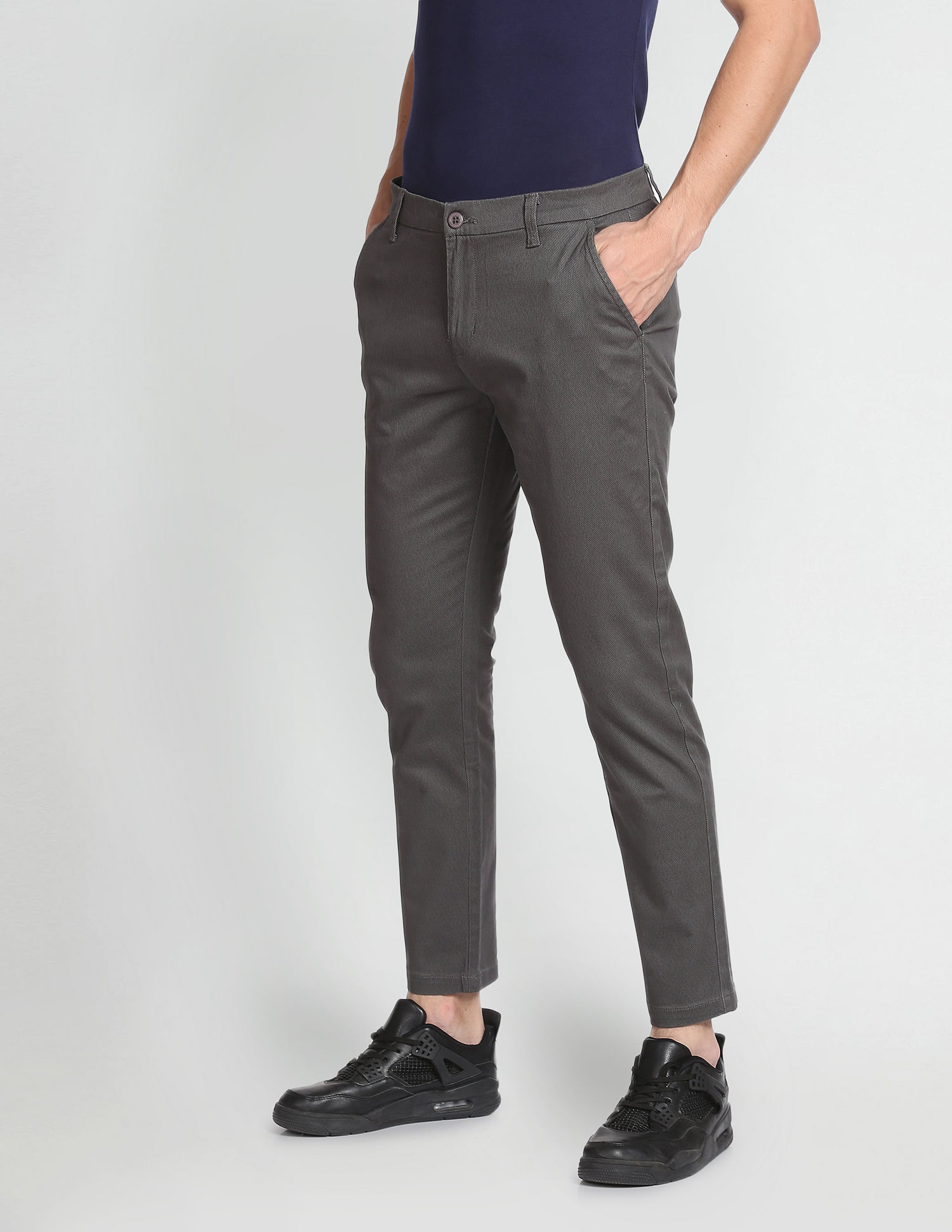 Flying Machine Twill Geometric Print Trousers