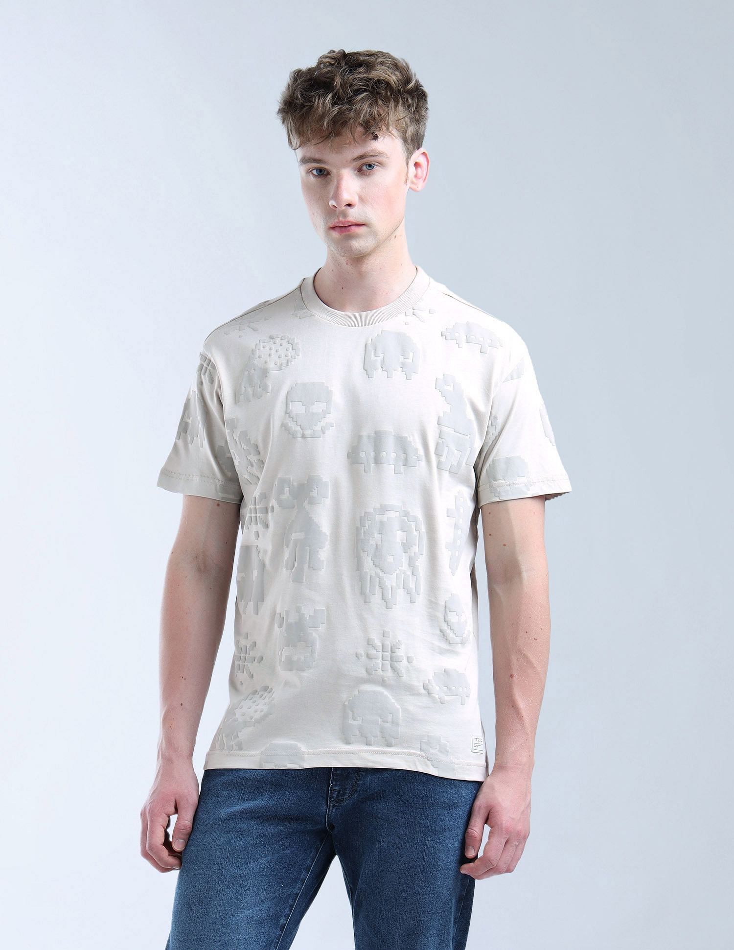 Flying Machine All Over Puff Printed Puff Digitopia T-Shirt