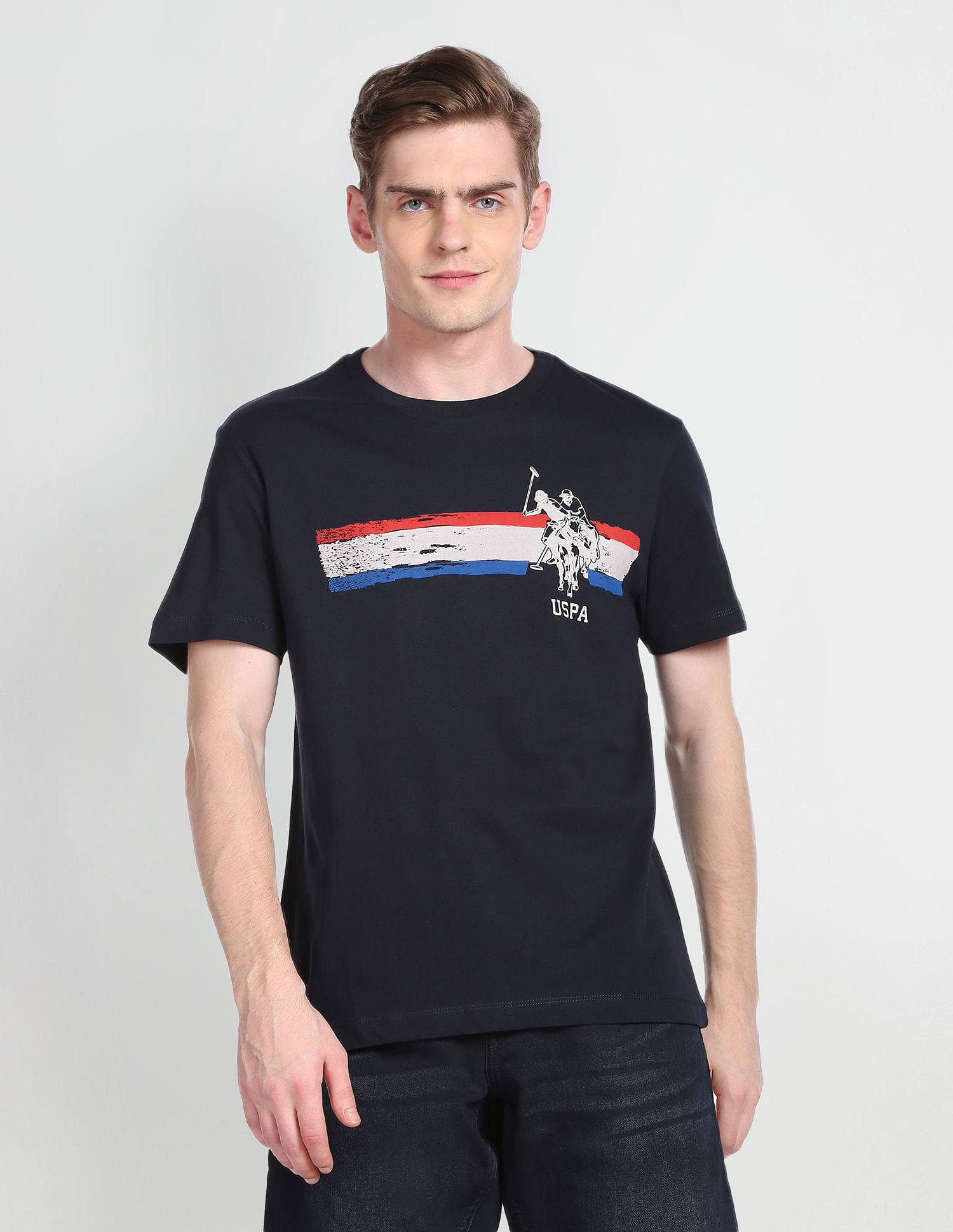 U.S. Polo Assn. Denim Co. Crew Neck Cotton Printed T-Shirt