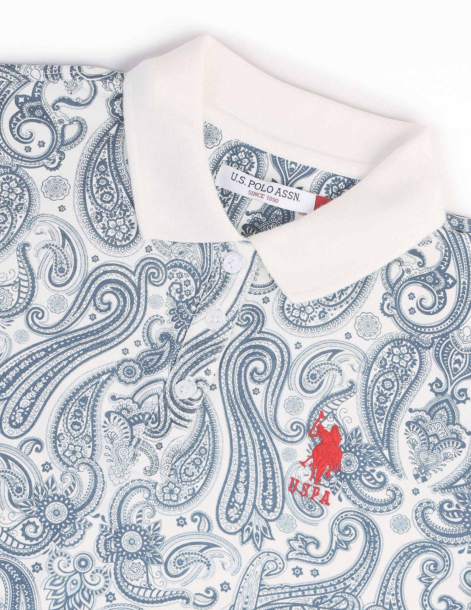 U.S. Polo Assn. Women Cotton Stretch Paisley Polo Shirt