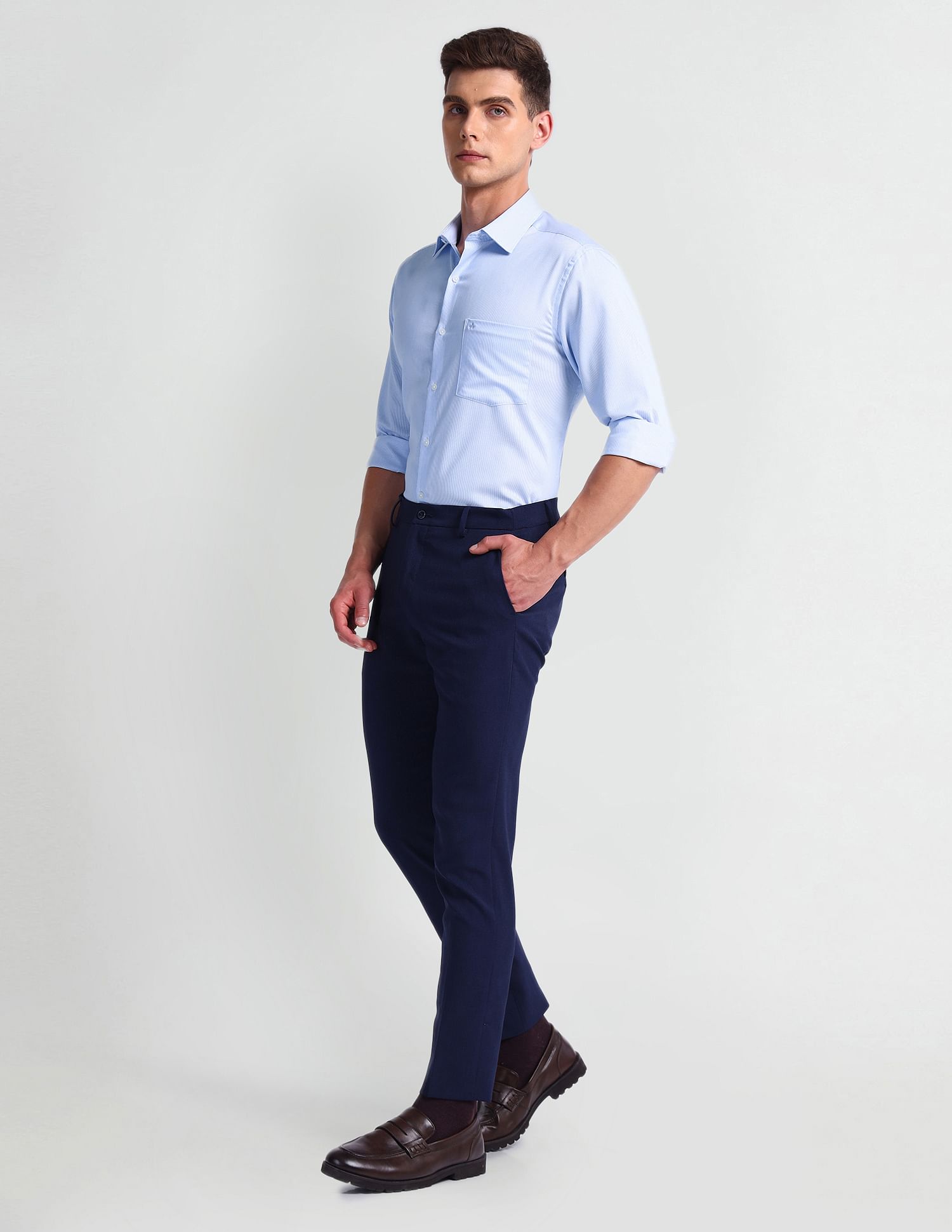 Arrow Pure Cotton Vertical Stripe Shirt