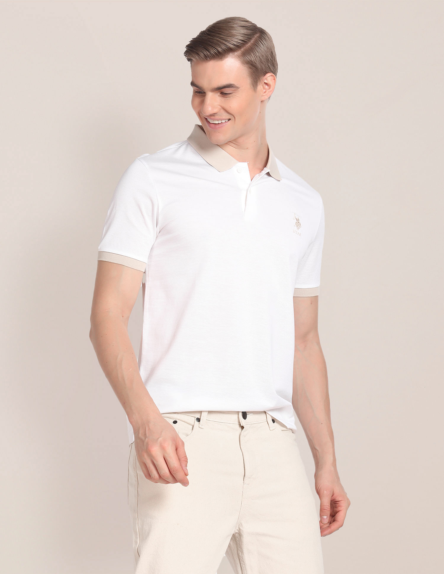 U.S. Polo Assn. Contrast Collar Solid Polo Shirt