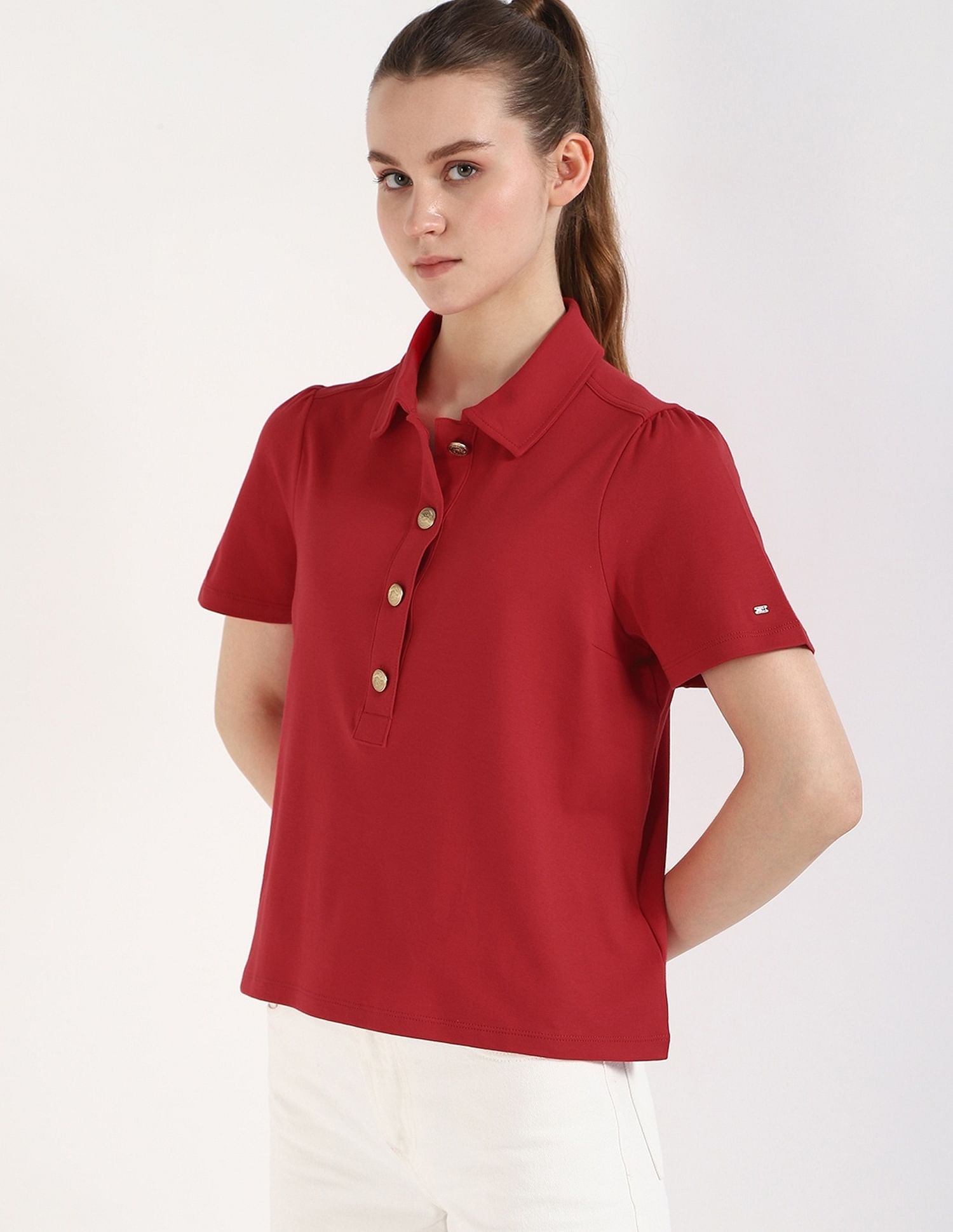 Tommy Hilfiger Solid Slim-Fit Cotton Polo T-Shirt