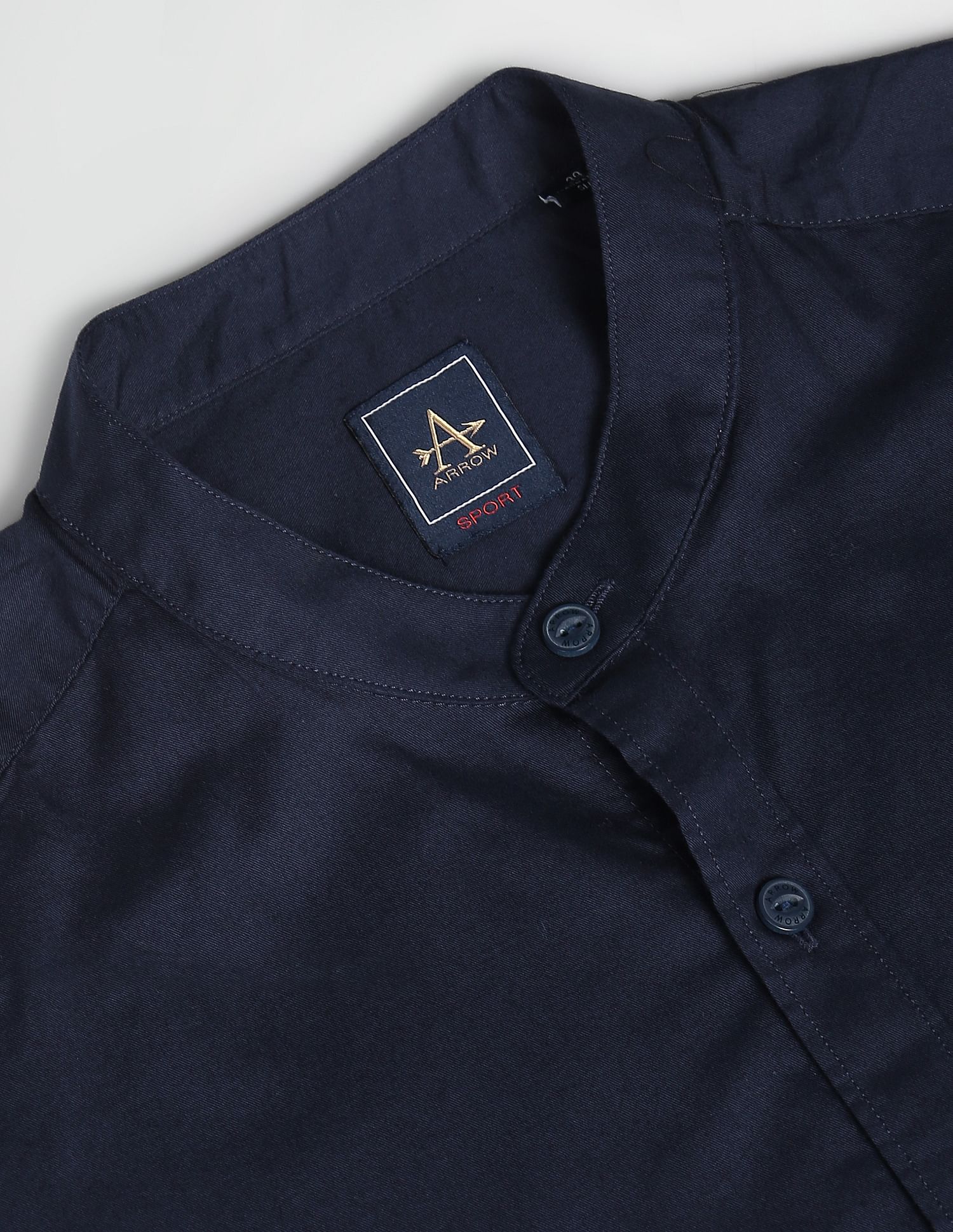 Arrow Sports Mandarin Collar Cotton Casual Shirt