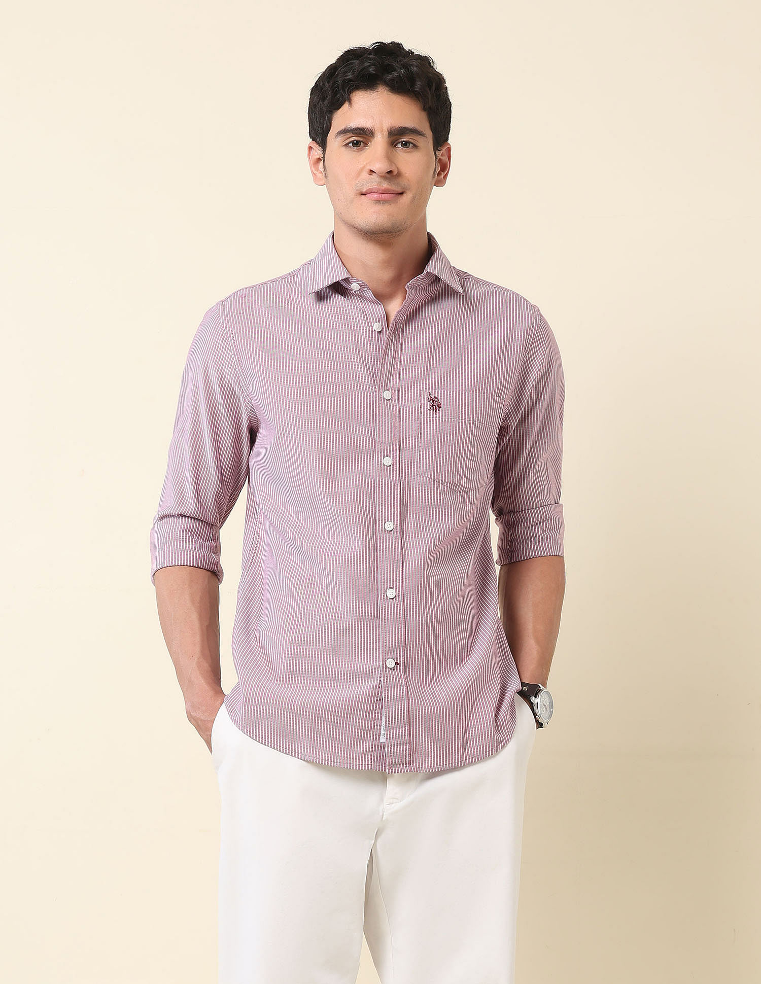 U.S. Polo Assn. Vertical Striped Tailored Fit Shirt