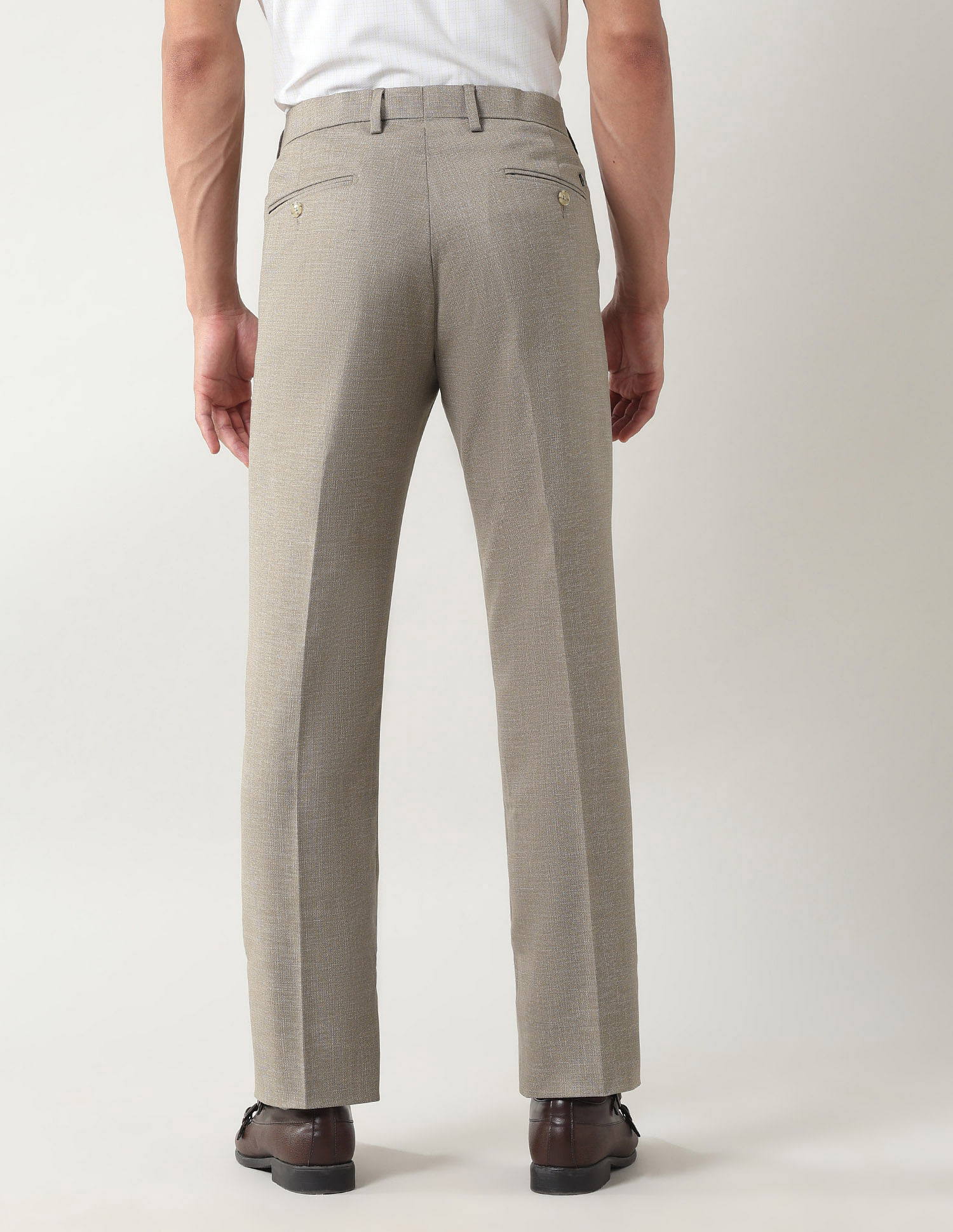 Arrow Regular Fit Textured Trousers