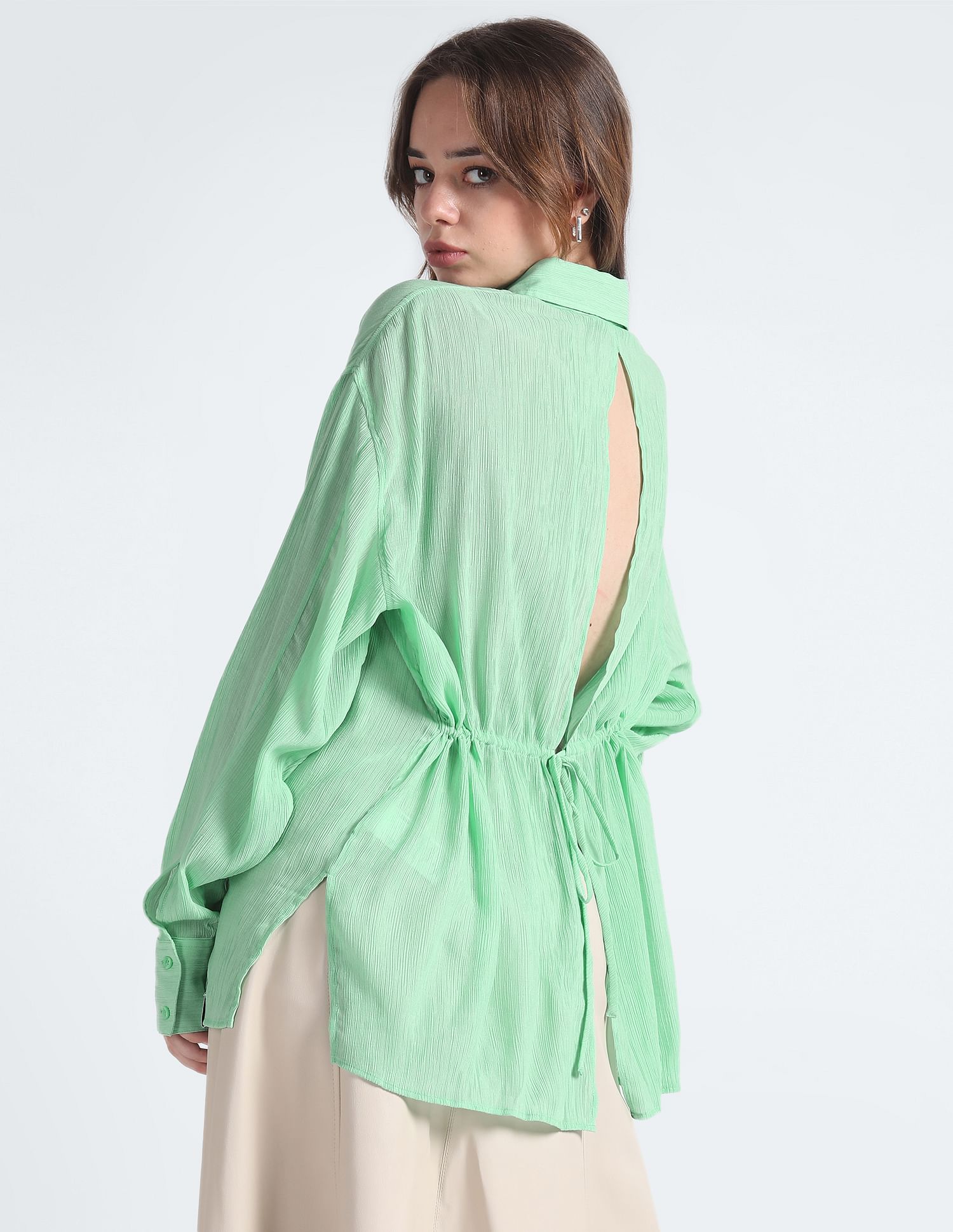 Calvin klein green blouse best sale