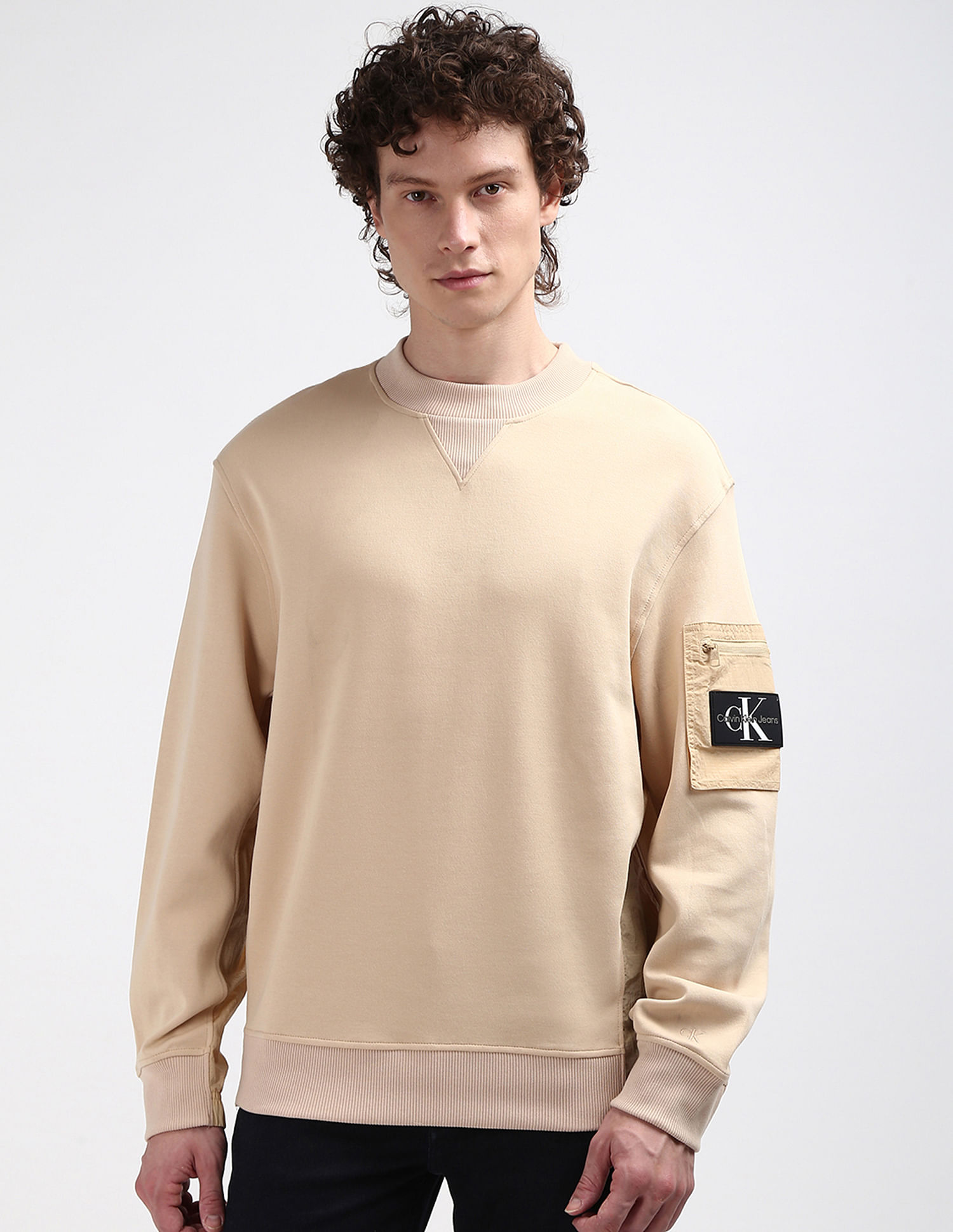 Calvin Klein Ripstop Panel Crew Neck Sweatshirt