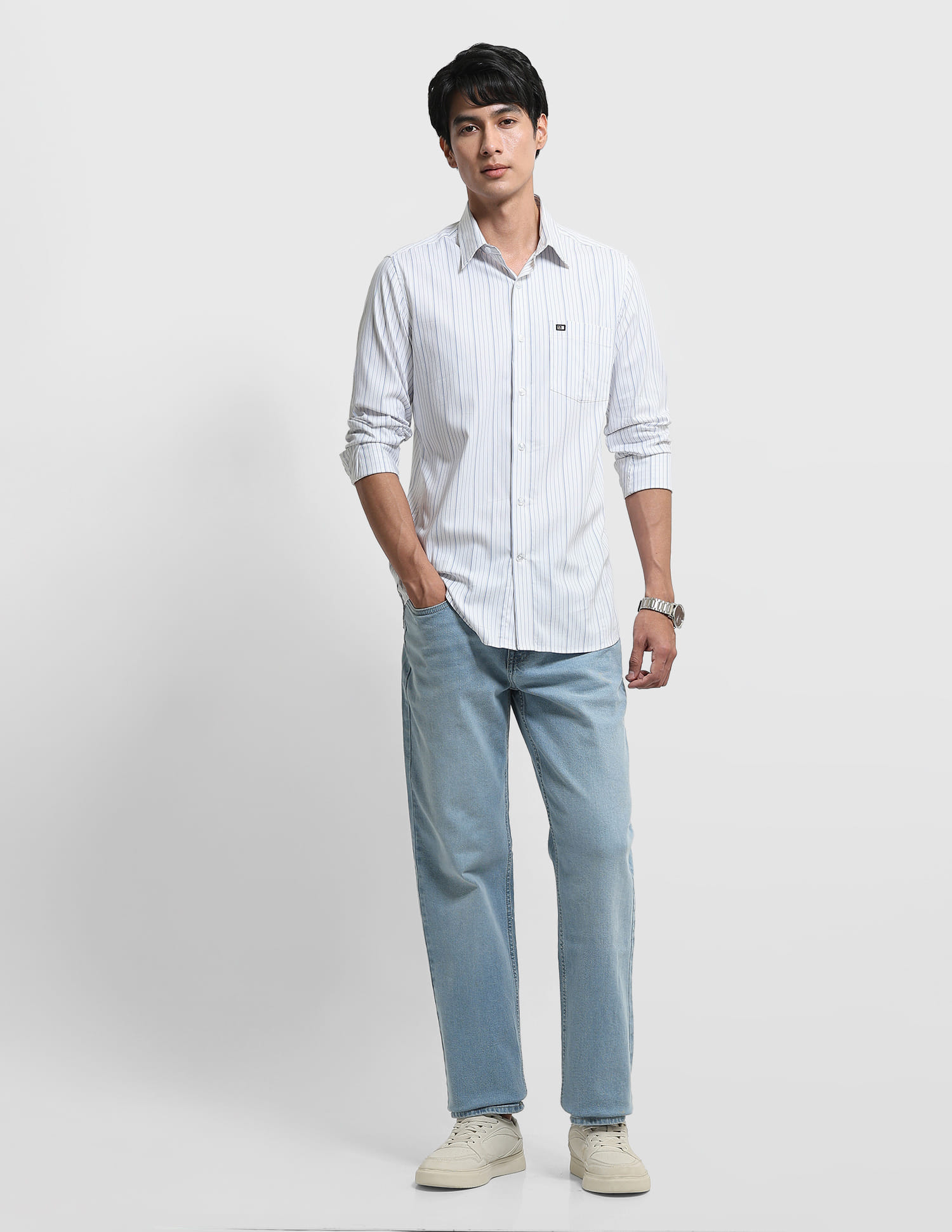 Buy Arrow Sport Vertical Striped Chelsea Slim Fit Shirt - NNNOW.com