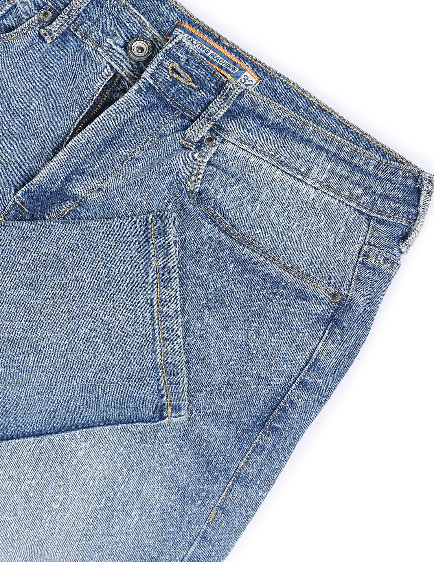 Flying Machine Slash Slim Tapered Fit Stone Wash Jeans