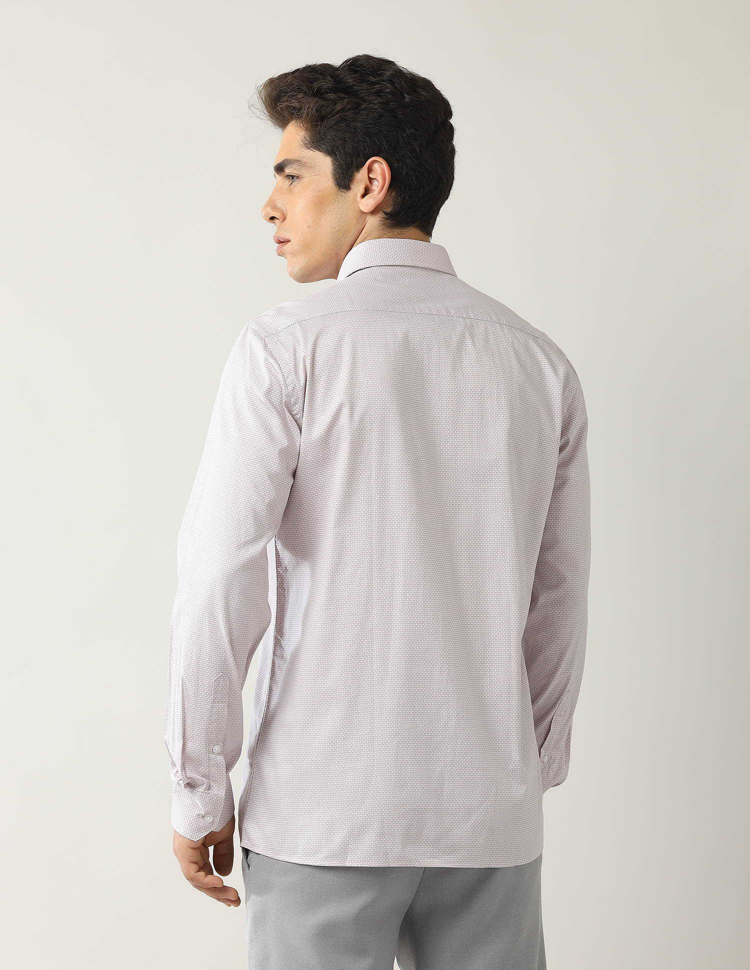 Arrow Geometric Printed Manhattan Slim Fit Twill Shirt