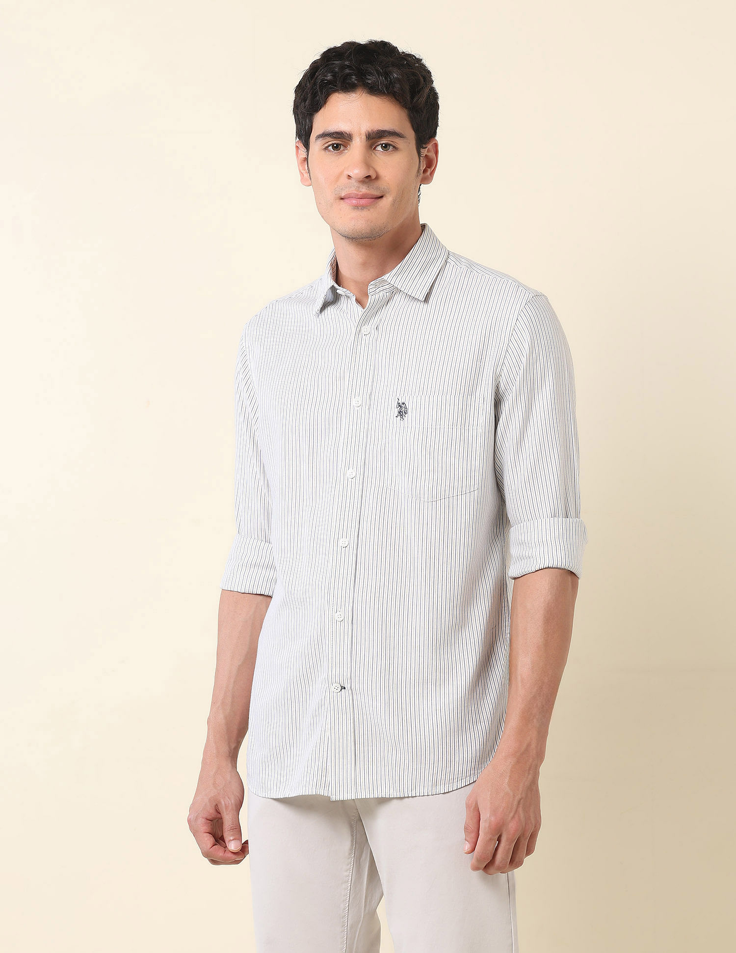 U.S. Polo Assn. Vertical Striped Tailored Fit Shirt