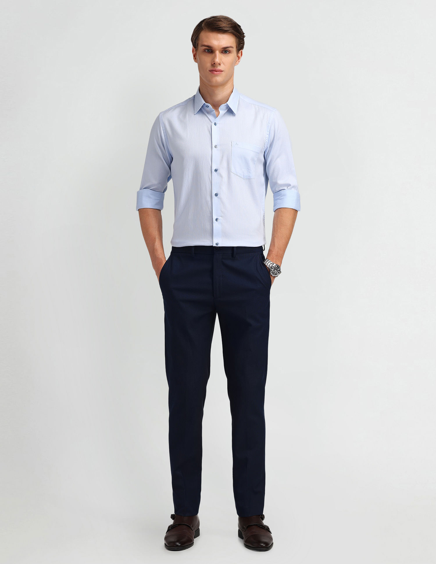 Arrow Manhattan Slim Fit Textured Shirt