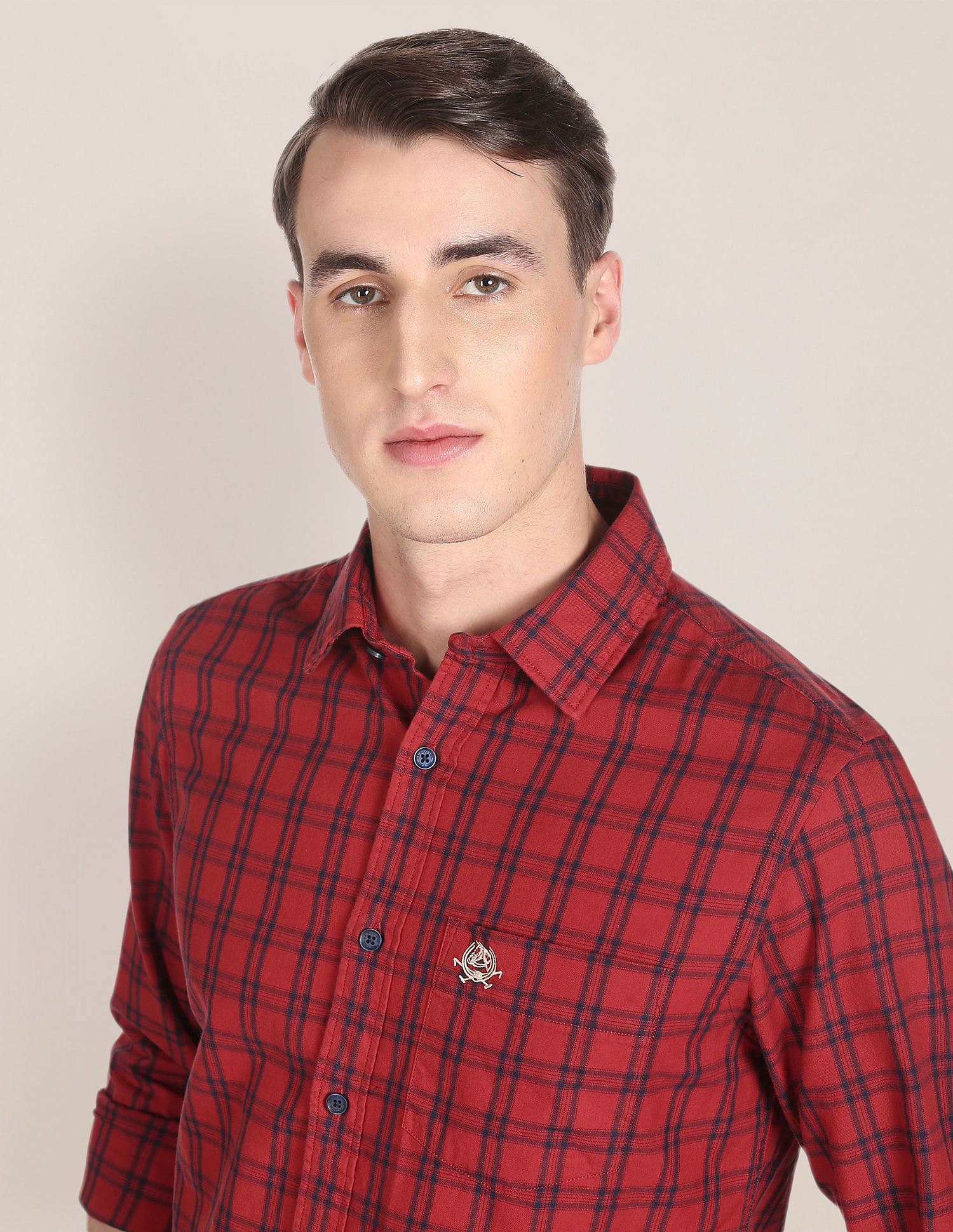 Oxford Check Cotton Casual Shirt