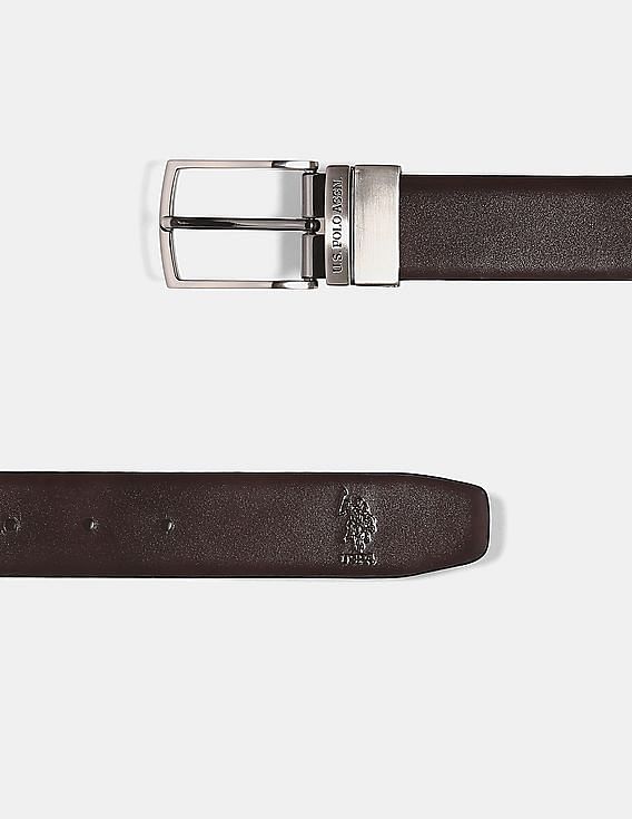 U.S. Polo Assn. Black And Brown Metallic Buckle Reversible Belt