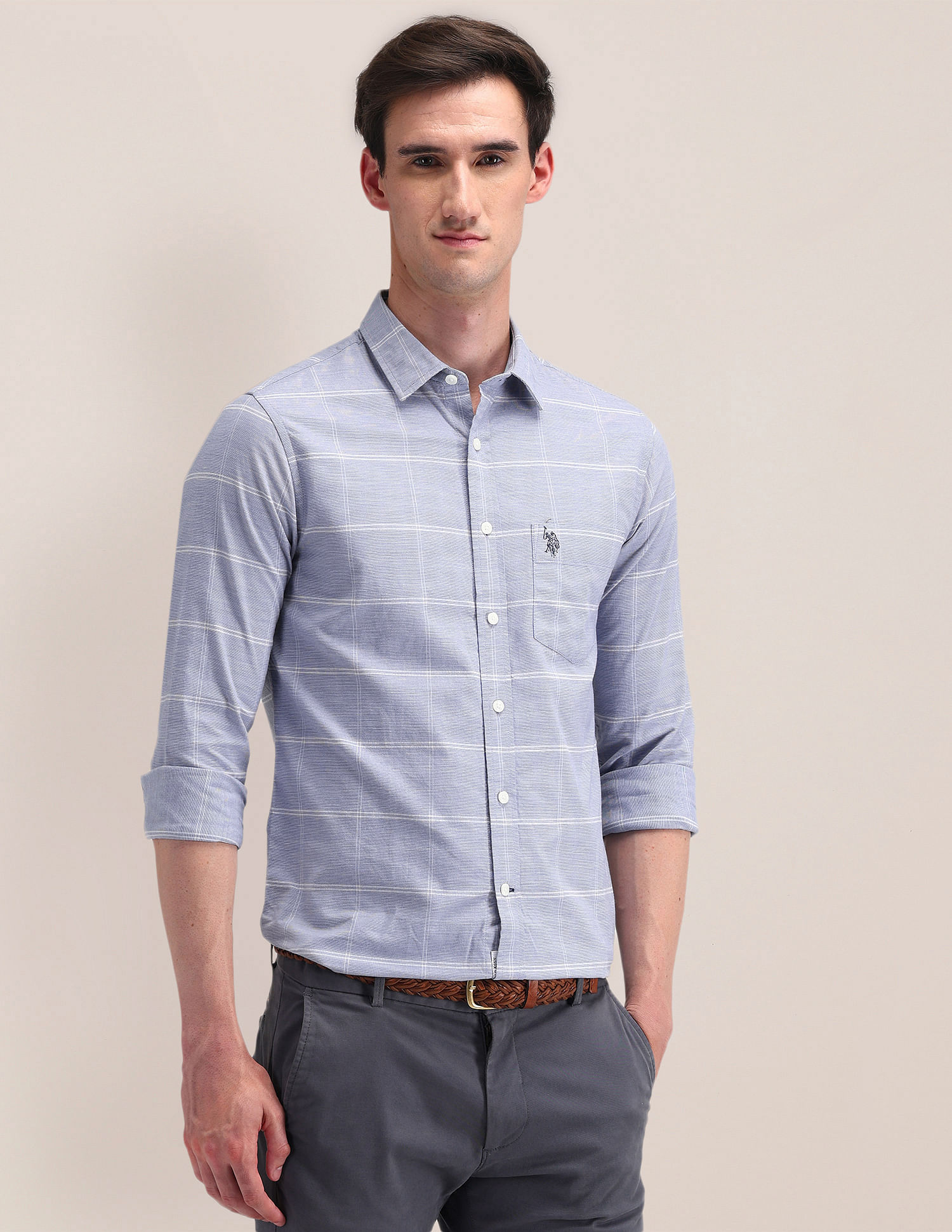 U.S. Polo Assn. Tailored Fit Checked Shirt