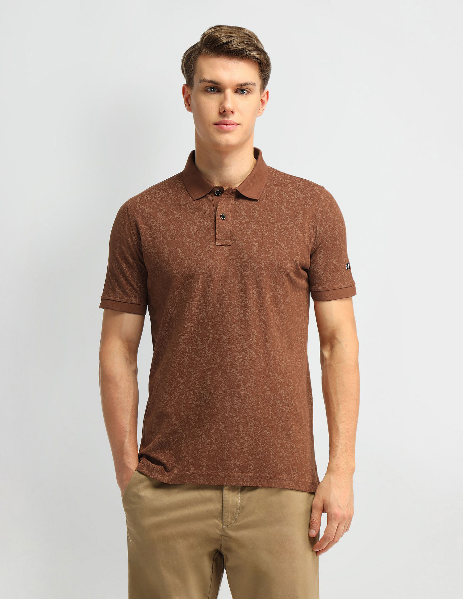 Arrow Sport Floral Printed Regular Fit T-Shirt