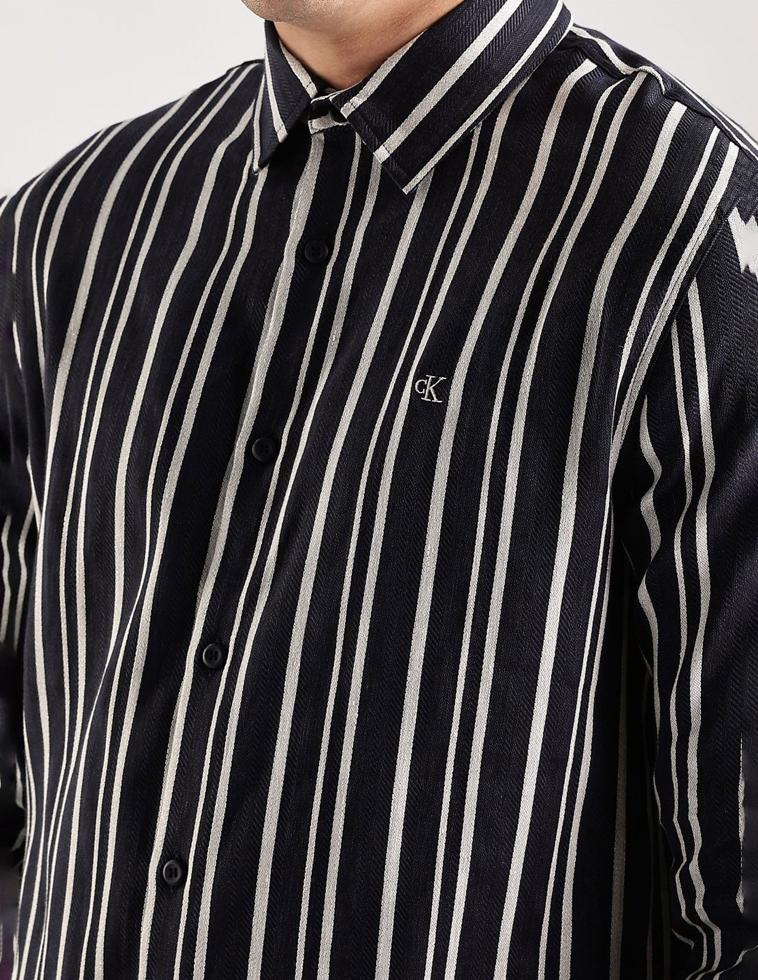 Calvin Klein Jeans Vertical Stripes Slim Fit Woven Shirt