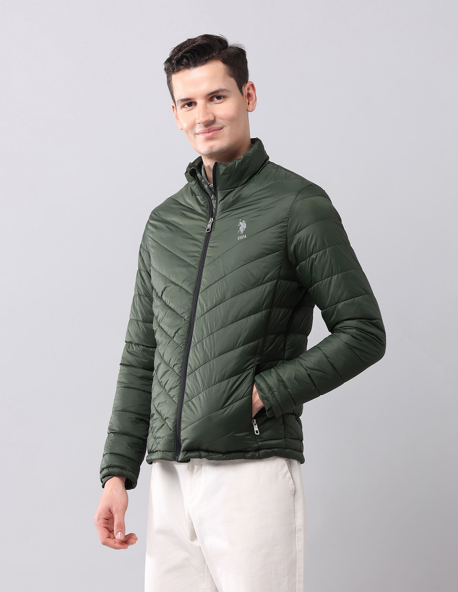 U.S. Polo Assn. Denim Co. Solid High Neck Jacket