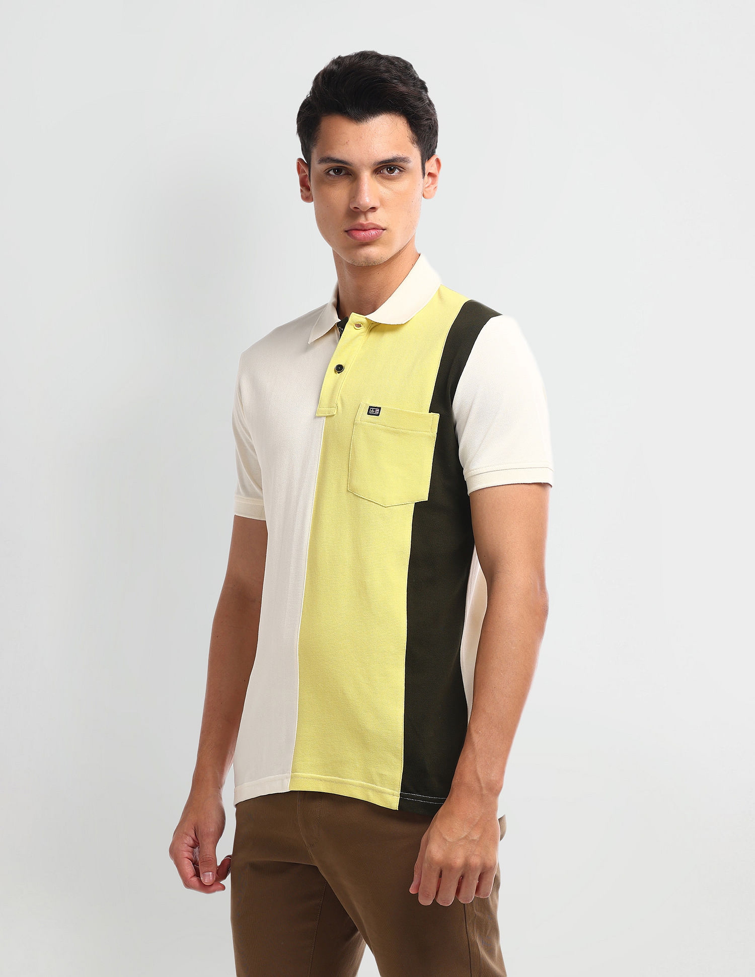 Arrow Sport Short Sleeve Color Block Polo Shirt