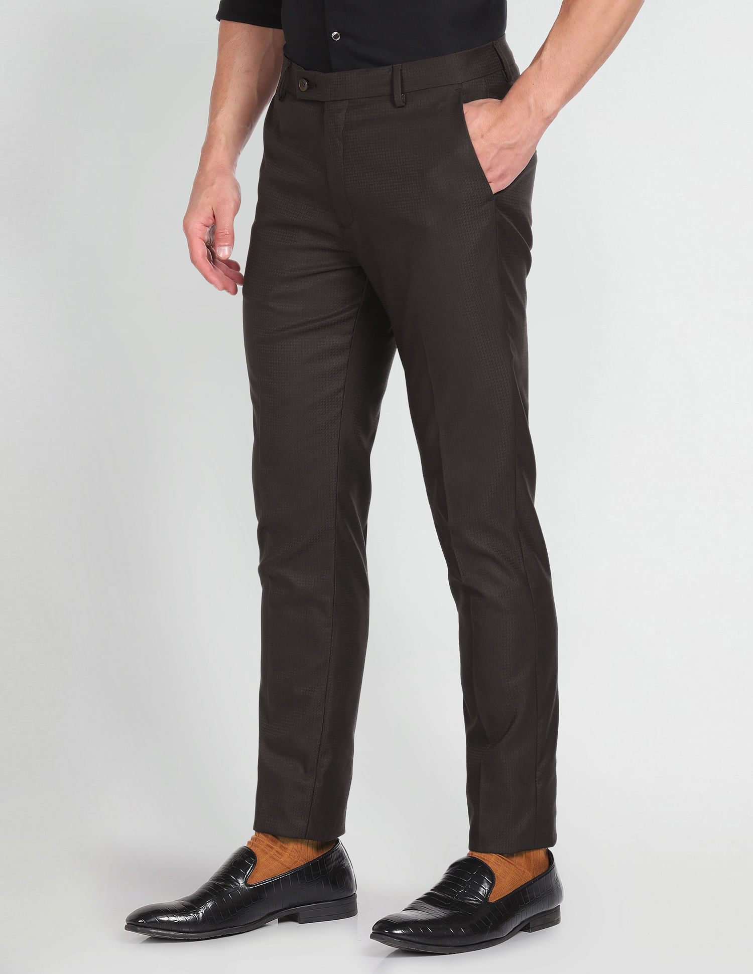 Arrow Jackson Super Slim Fit Dobby Formal Trousers