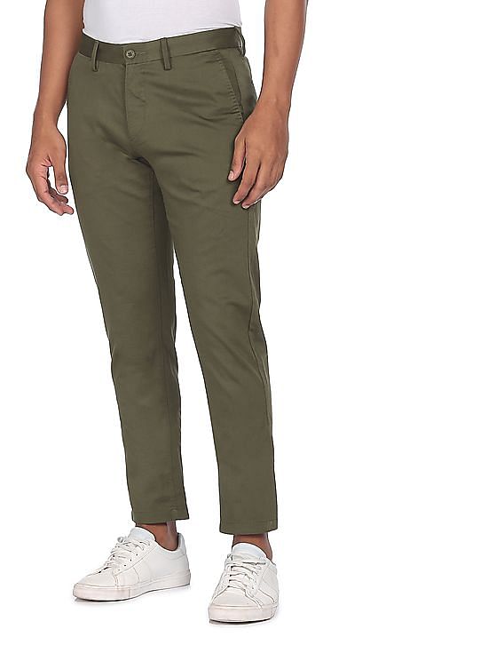 Buy U.S. POLO ASSN. Men Grey Denver Slim Fit Casual Trousers online