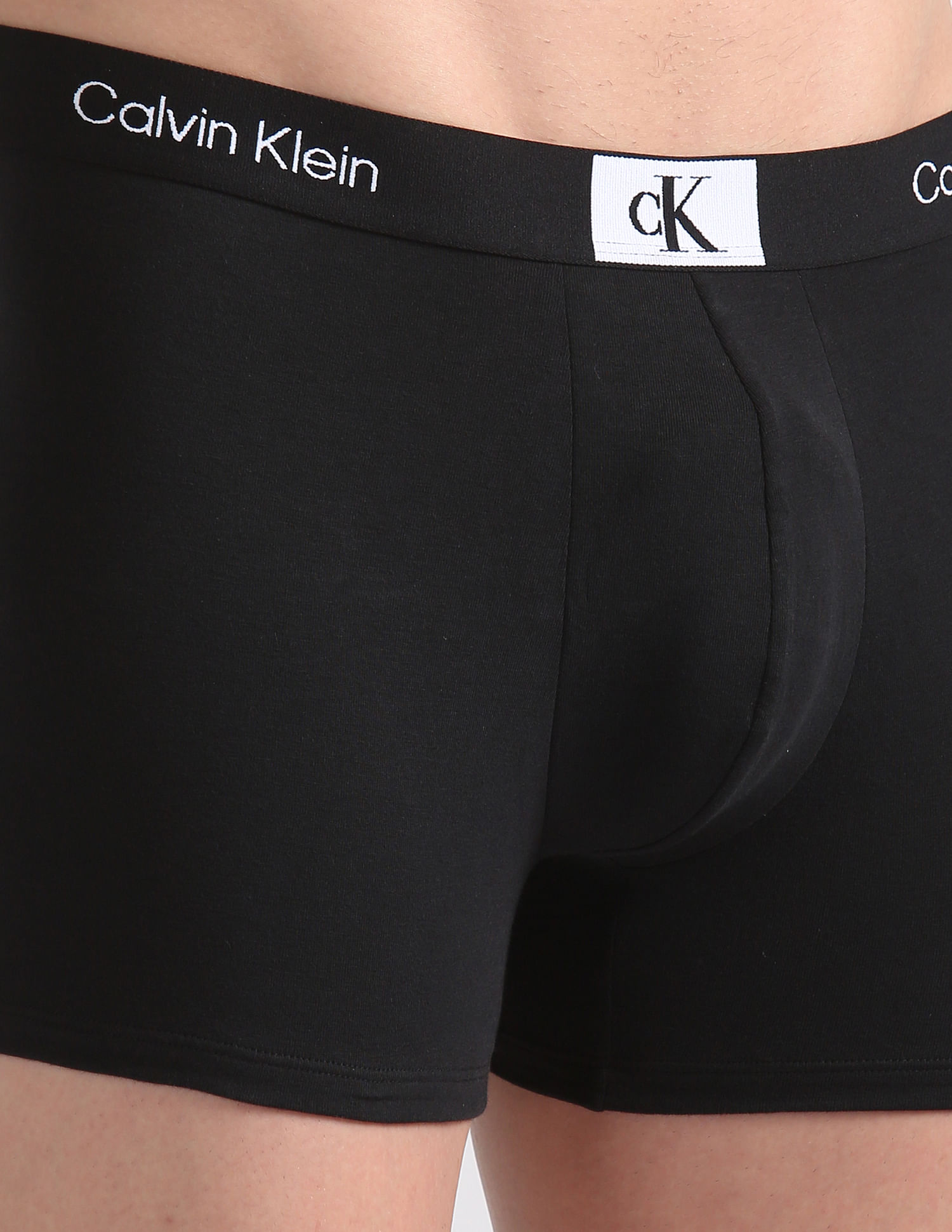 Buy Calvin Klein Underwear Contrast Logo Low Rise Trunks 