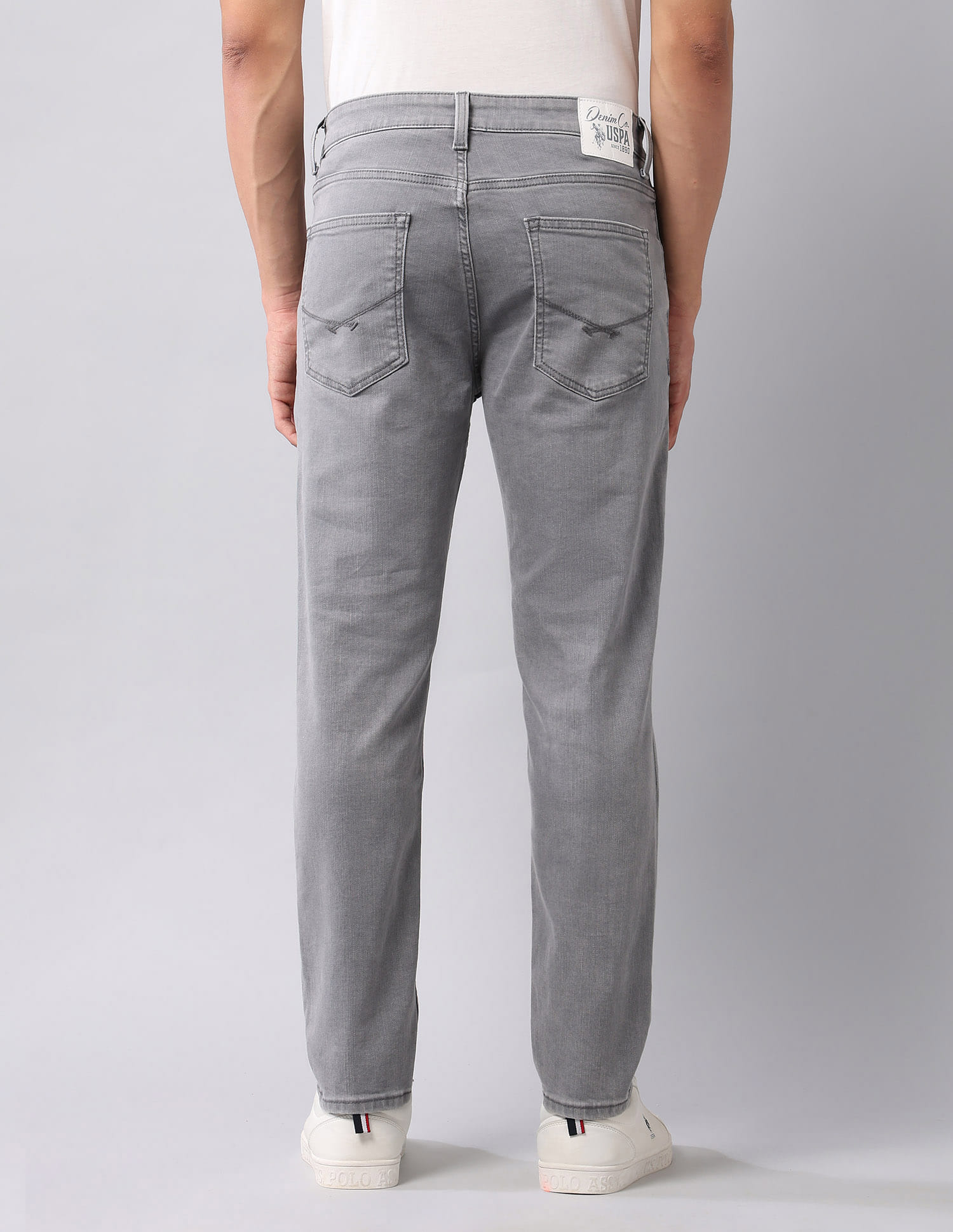 Buy U.S. Polo Assn. Denim Co. Cole Comfort Cropped Fit Grey Jeans