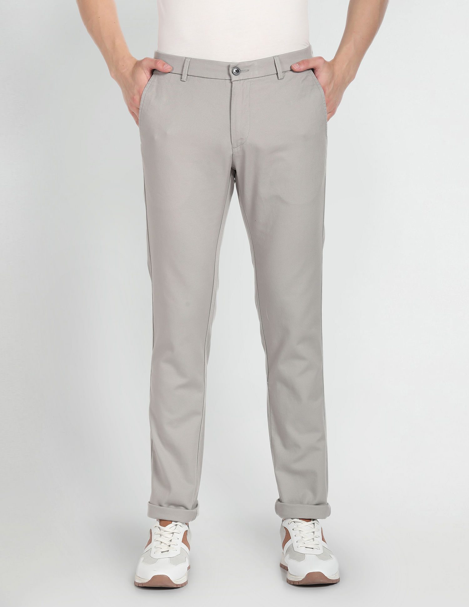 Arrow Sports Low Rise Slim Fit Trousers