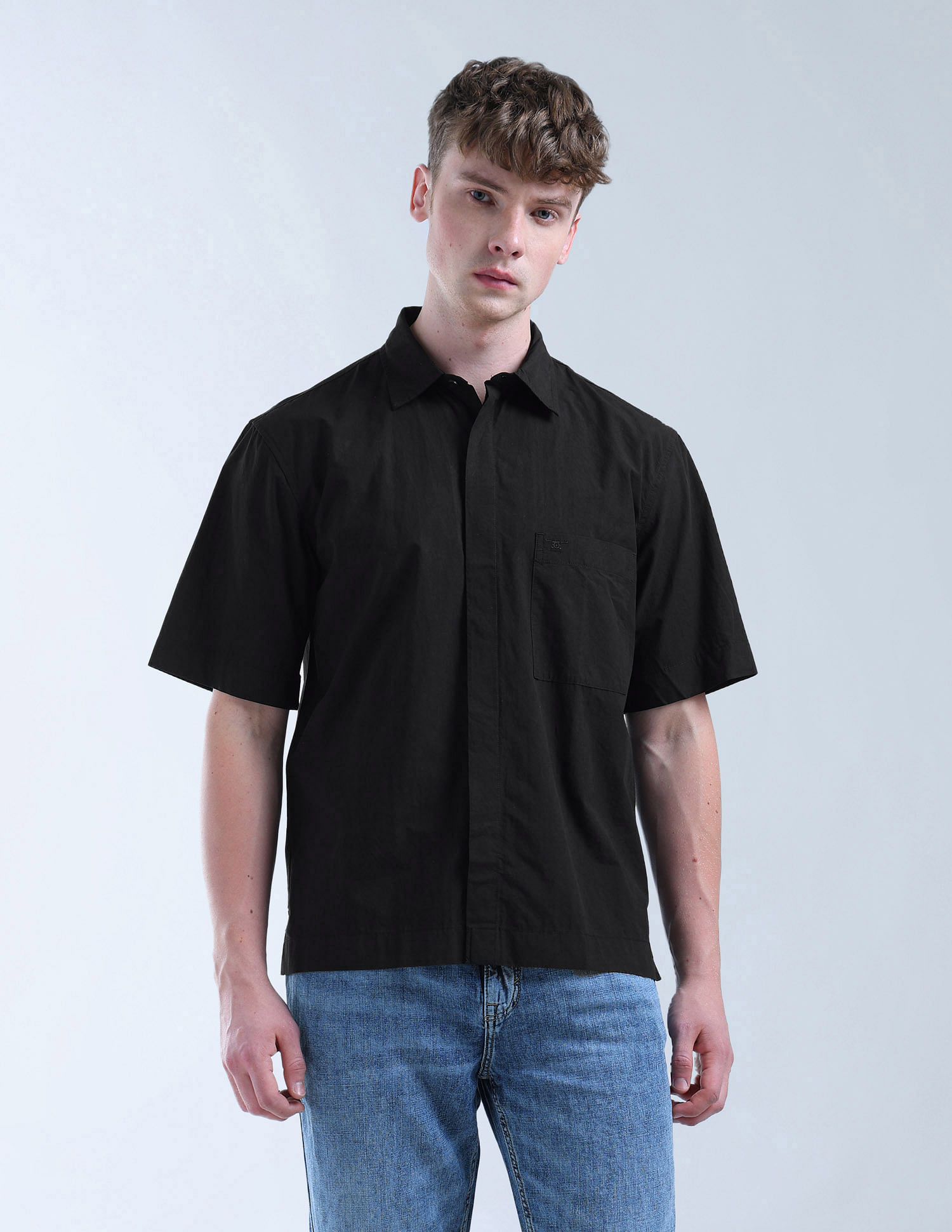 Flying Machine Solid Oversized Fit Digitopia Shirt