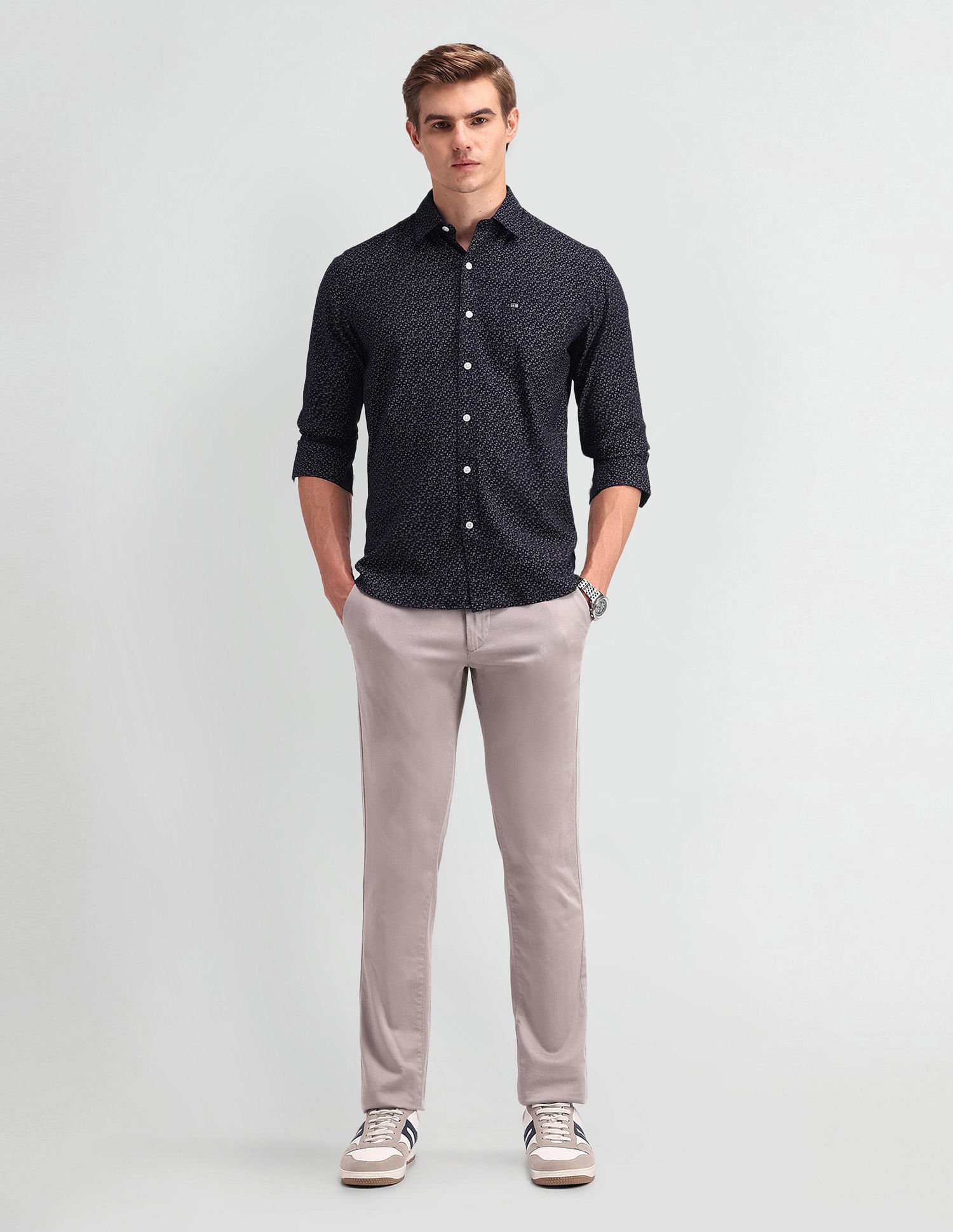 Arrow Sport Abstract Print Cotton Shirt