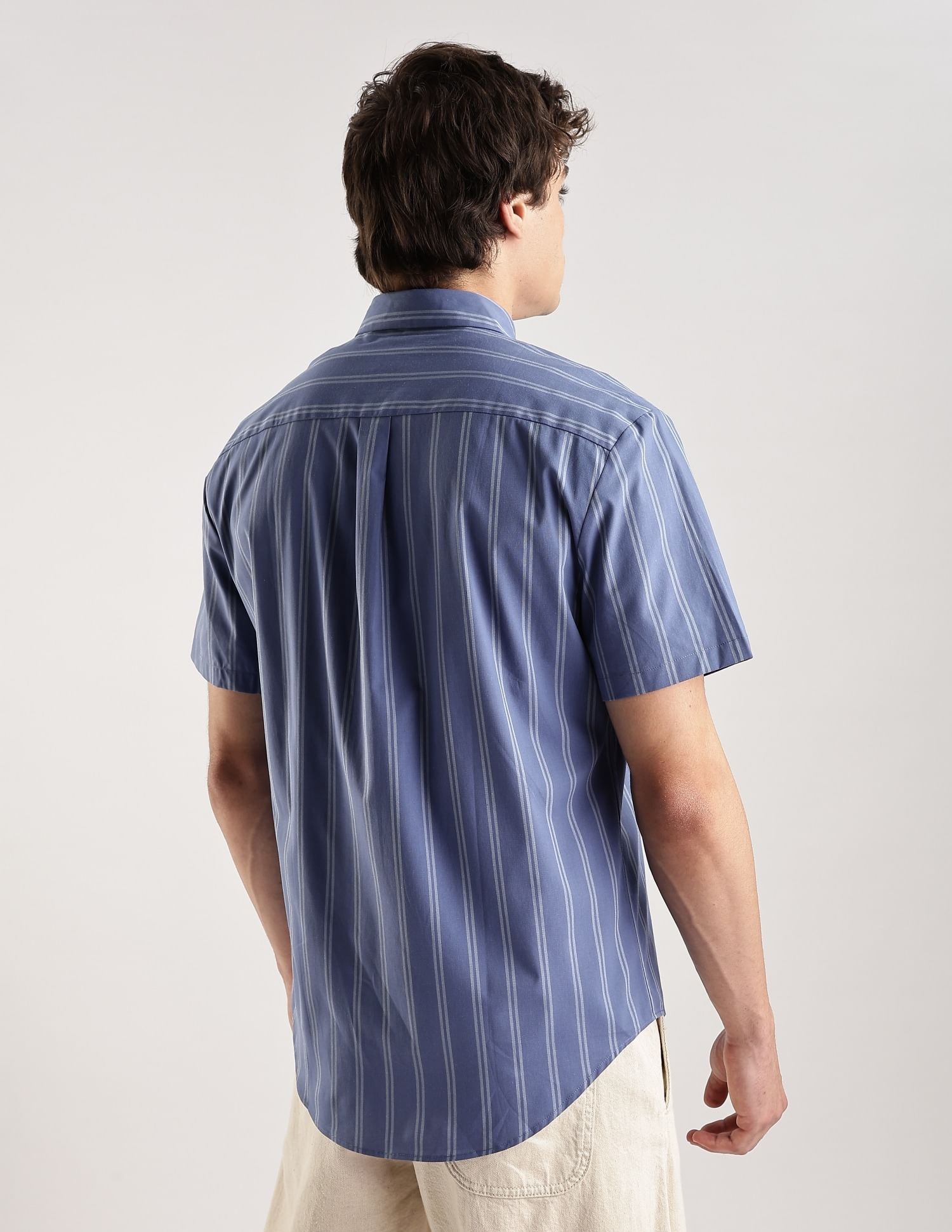Calvin Klein Jeans Striped Regular-Fit Poplin Woven Shirt