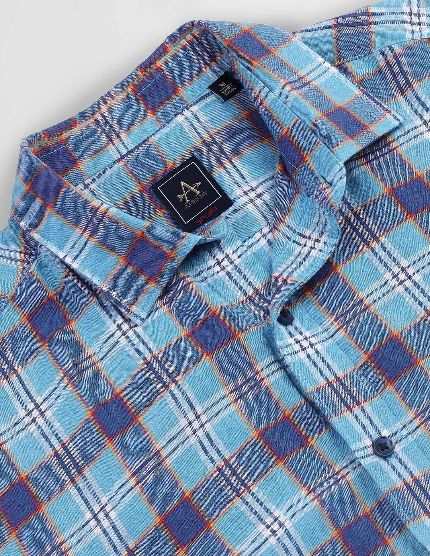 Arrow Sports Short Sleeve Tartan Check Shirt