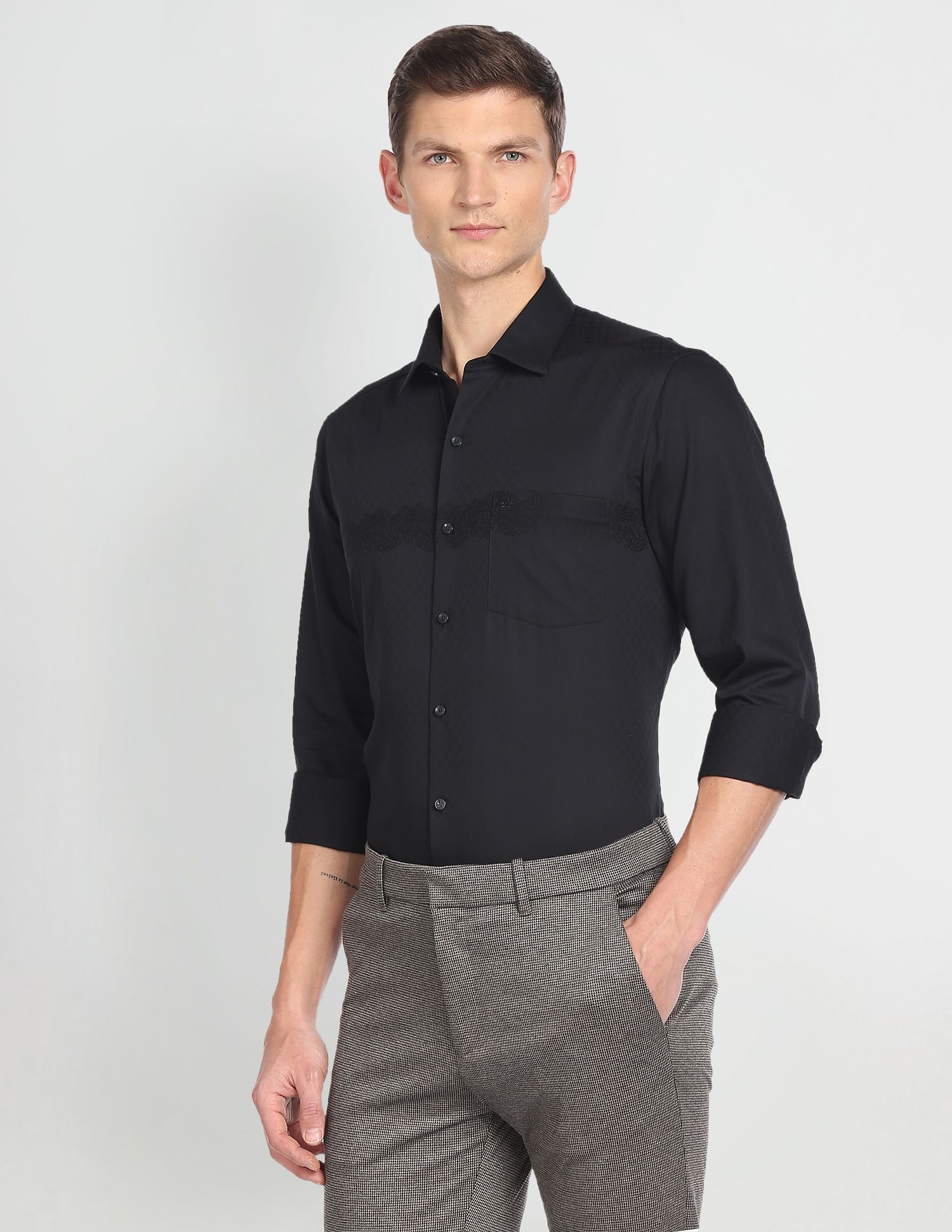 Arrow Self Design Dobby Formal Shirt