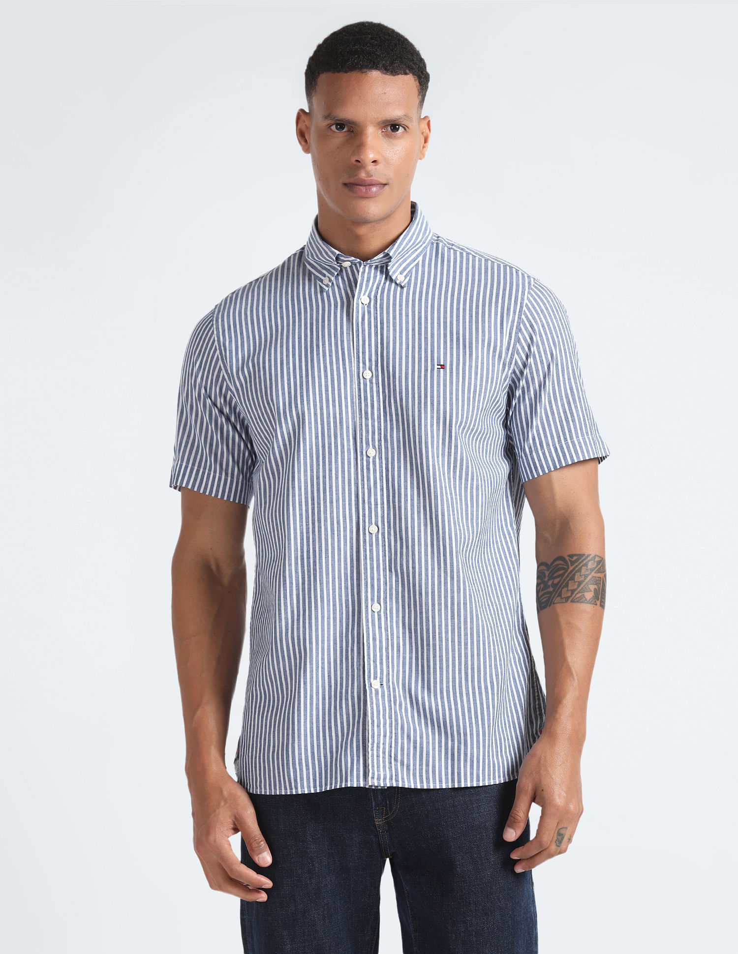 Tommy Hilfiger Classic Vertical Stripe Linen Shirt