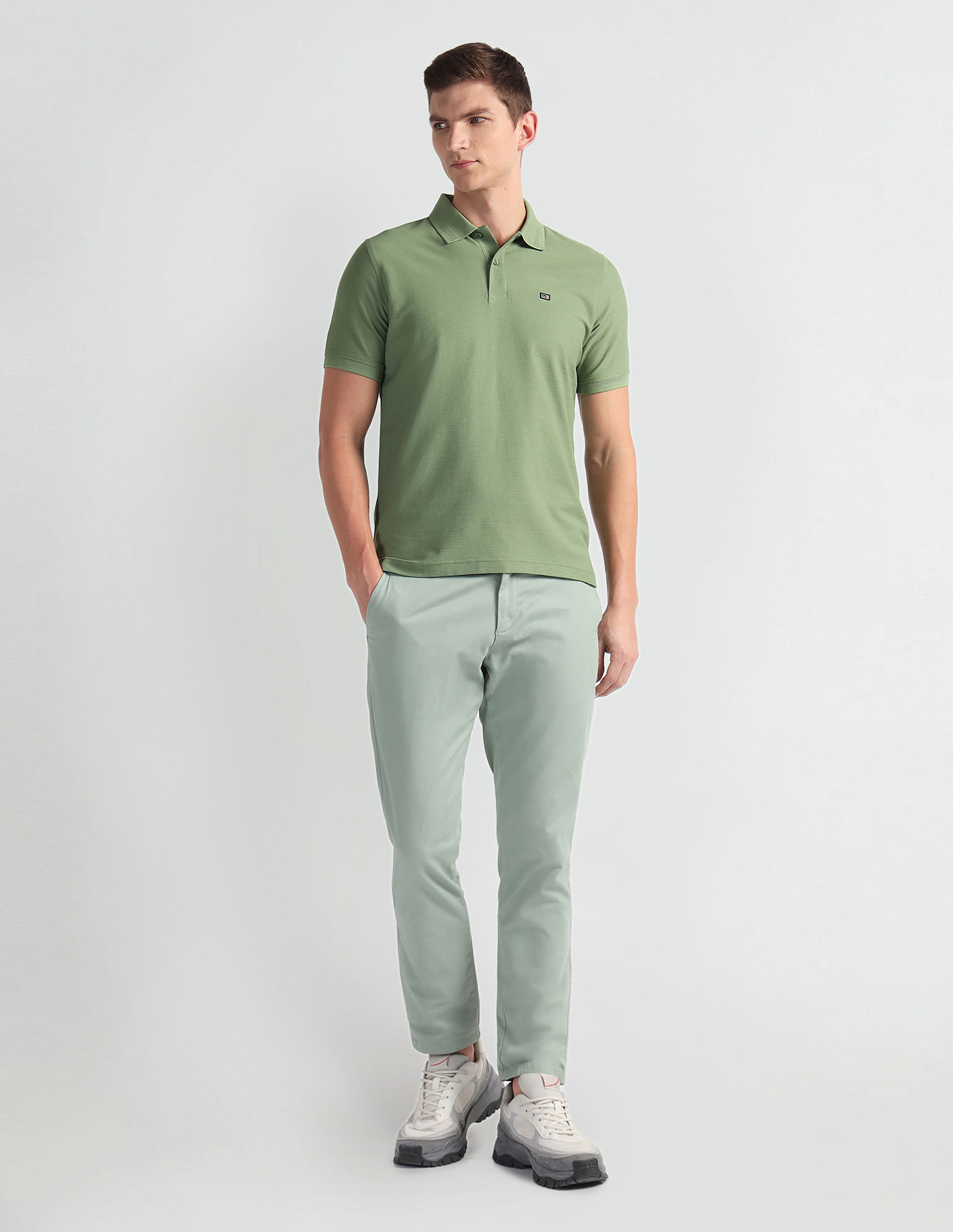 Arrow Sports Textured Logo Polo Shirt