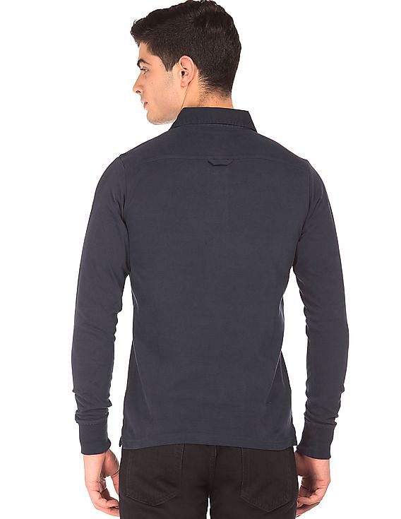 Buy Gant Men Contrast Collar Long Sleeve Polo Shirt - NNNOW.com