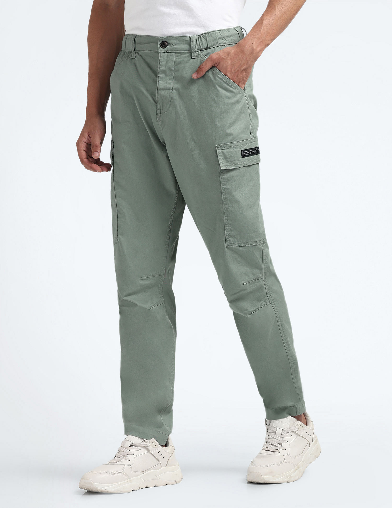 Flying Machine Mid Rise Slim Fit Cargo Pants