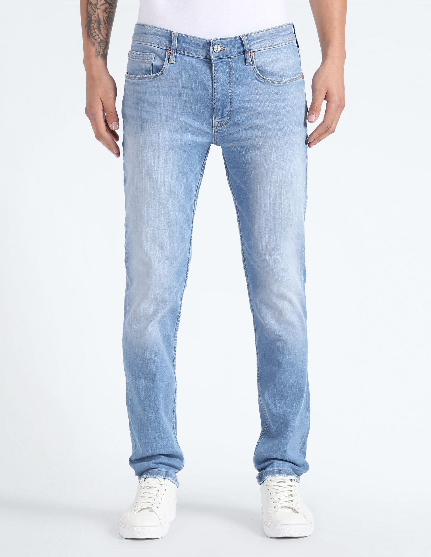 Flying Machine Freddie Slim Straight Mid Rise Jeans